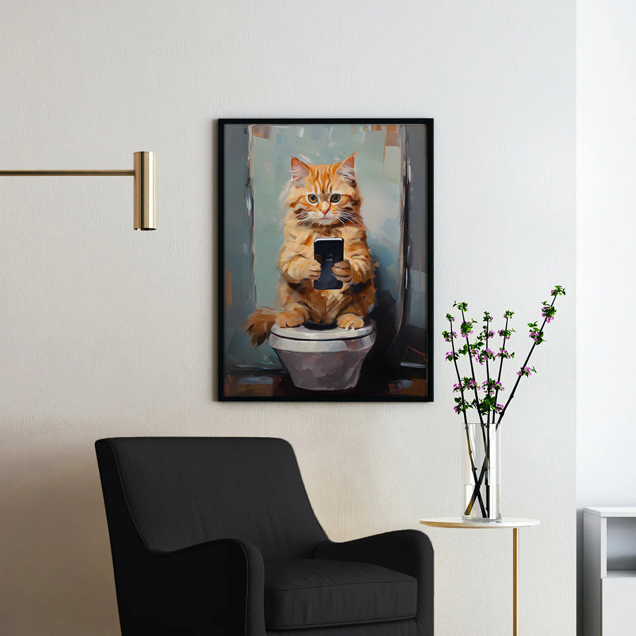 Cat On The Phone On The Toilet - Image 2