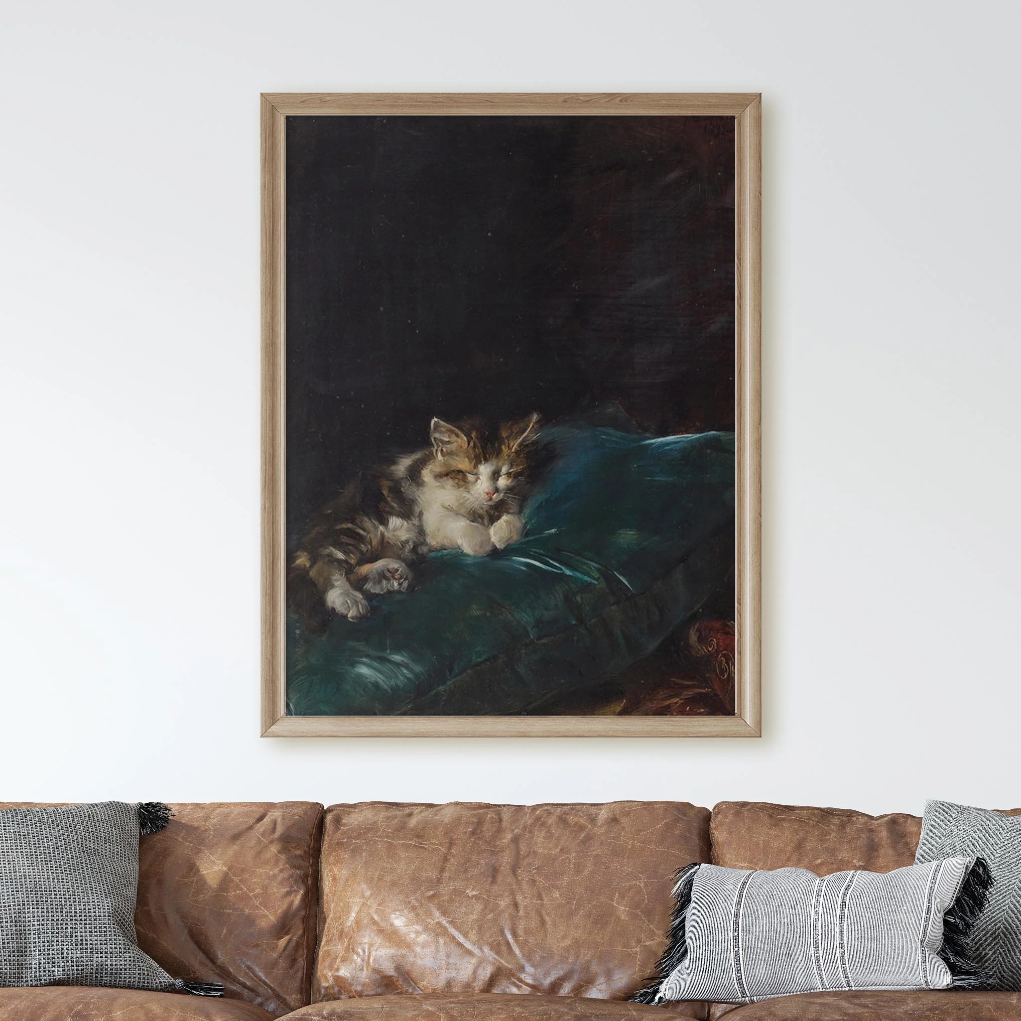 Cat Sleeping On A Cushion, 1892 by Francisco Domingo Marqués - Image 2