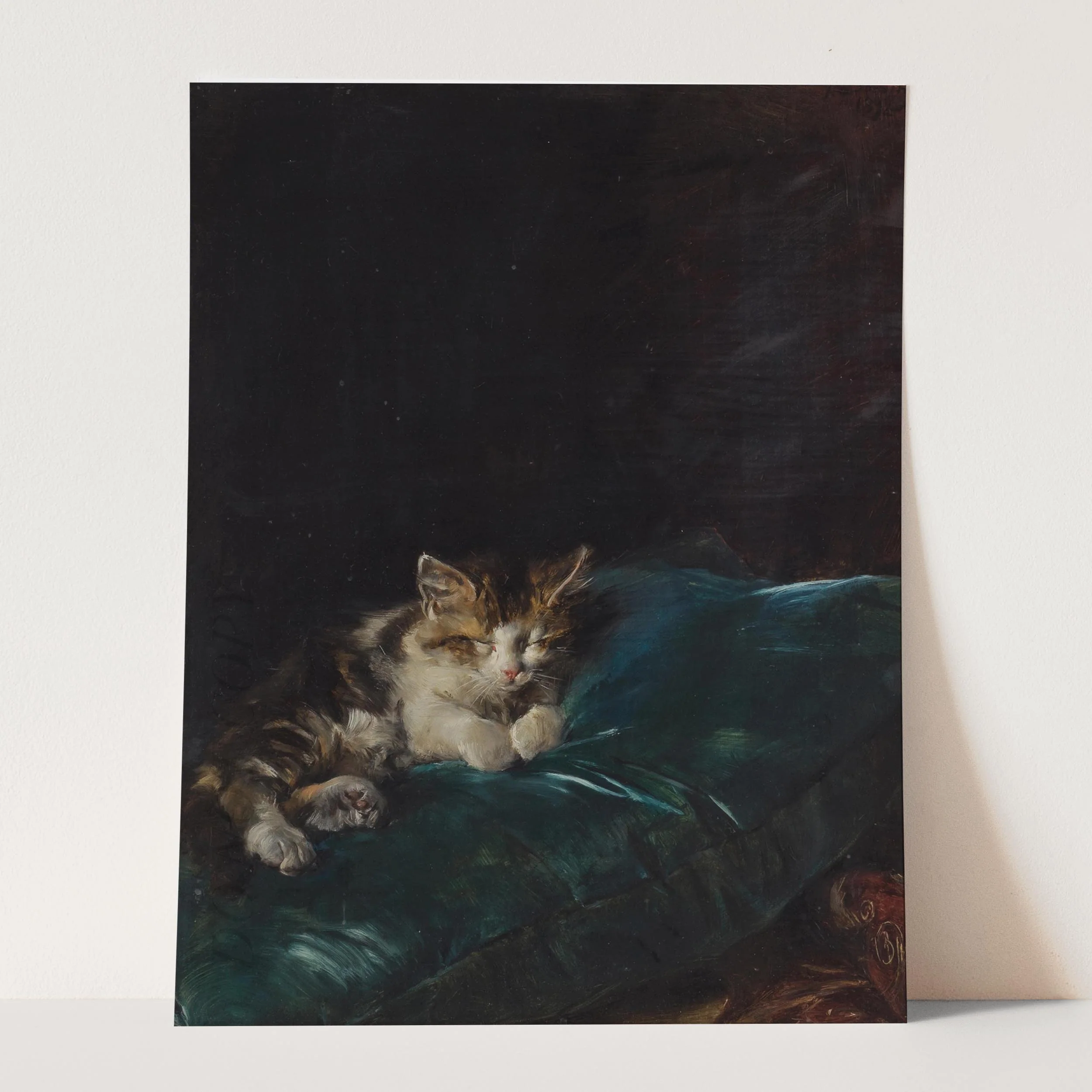 Cat Sleeping On A Cushion, 1892 by Francisco Domingo Marqués - Image 3