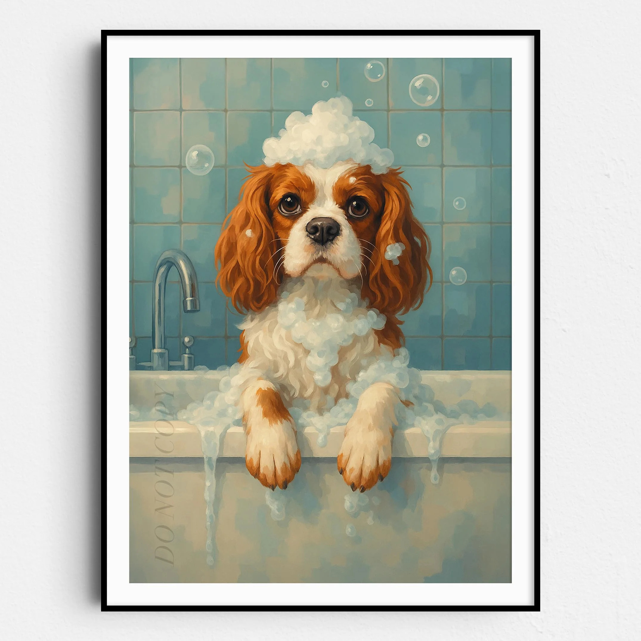 Cavalier King Charles Dog Bathtub Bubble Bath