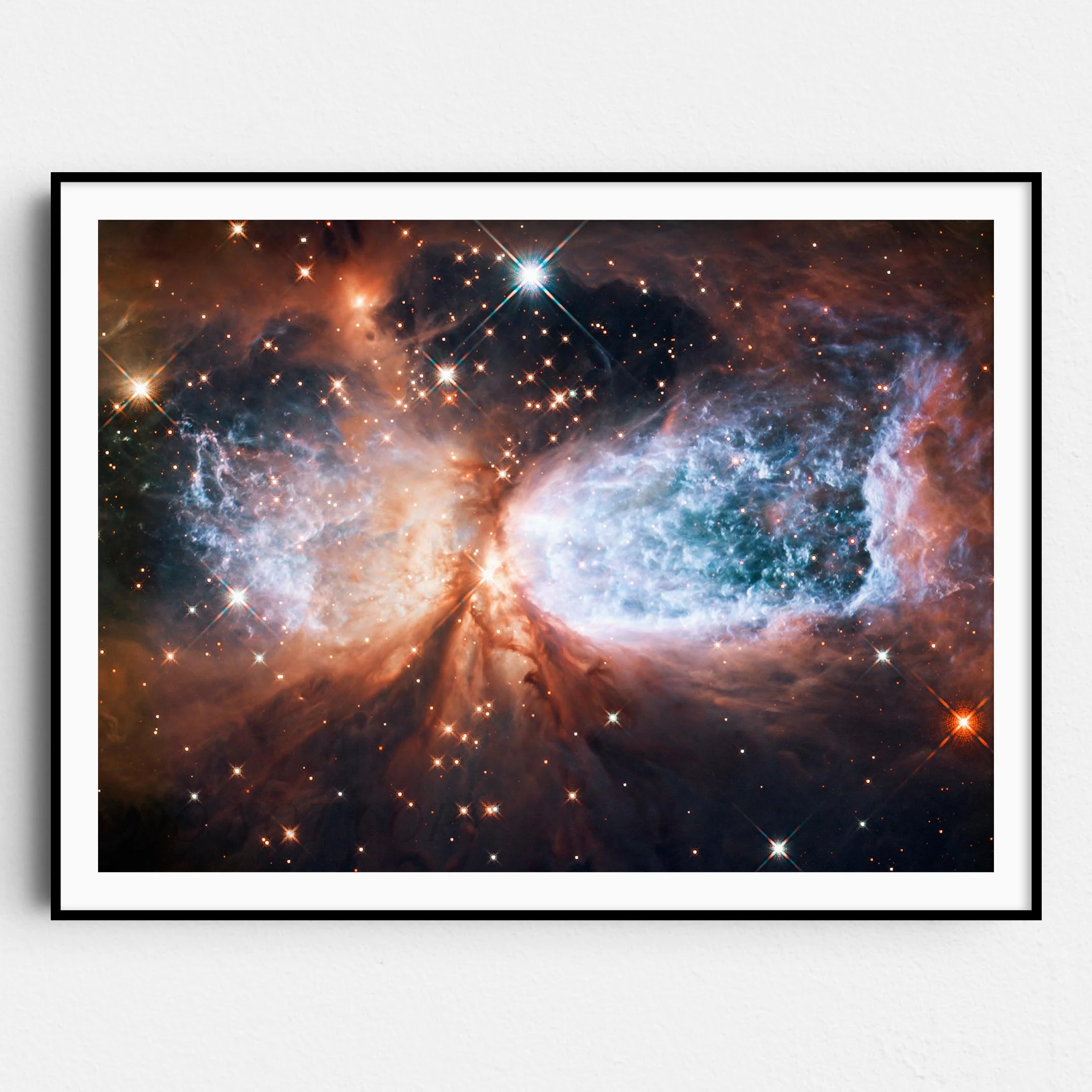 Celestial Snow Angel S106 Nebula (NASA Hubble Space Telescope)