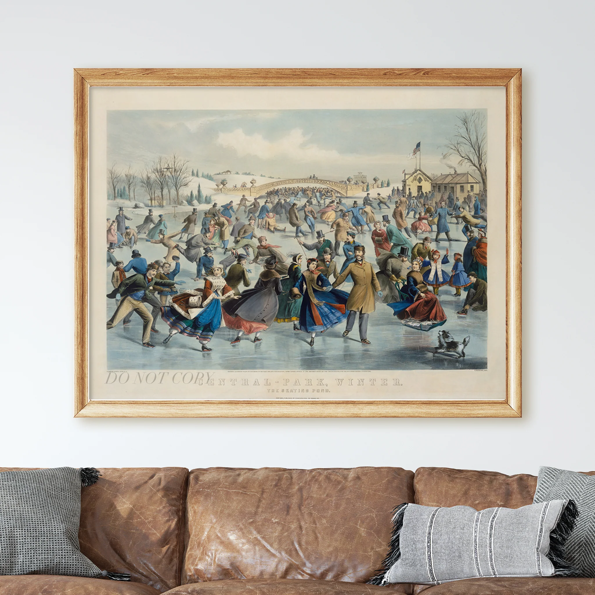Central Park Winter "The Skating Pond" 1862 by Currier & Ives - Image 2