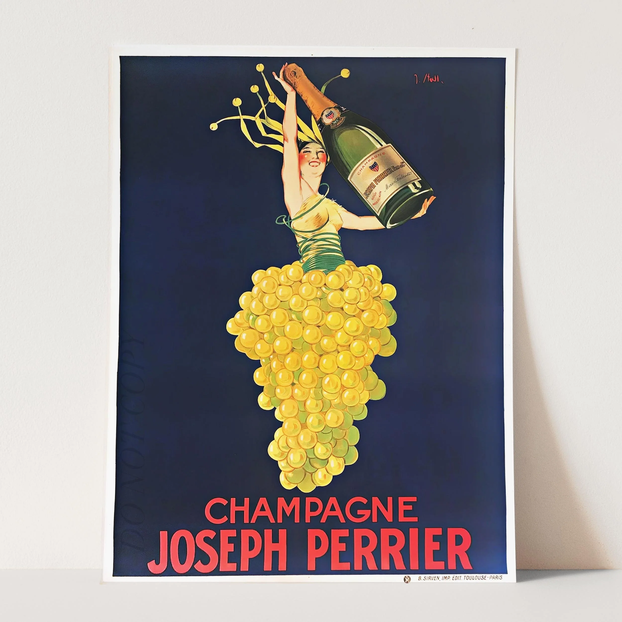 Champagne Joseph Perrier Vintage Ad Poster - Image 3