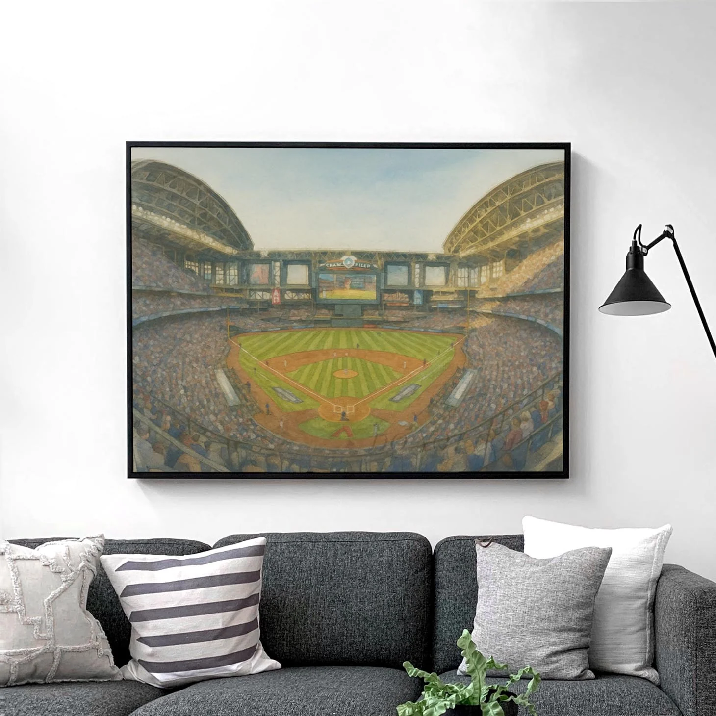 Chase Field Watercolor Painting - Image 2