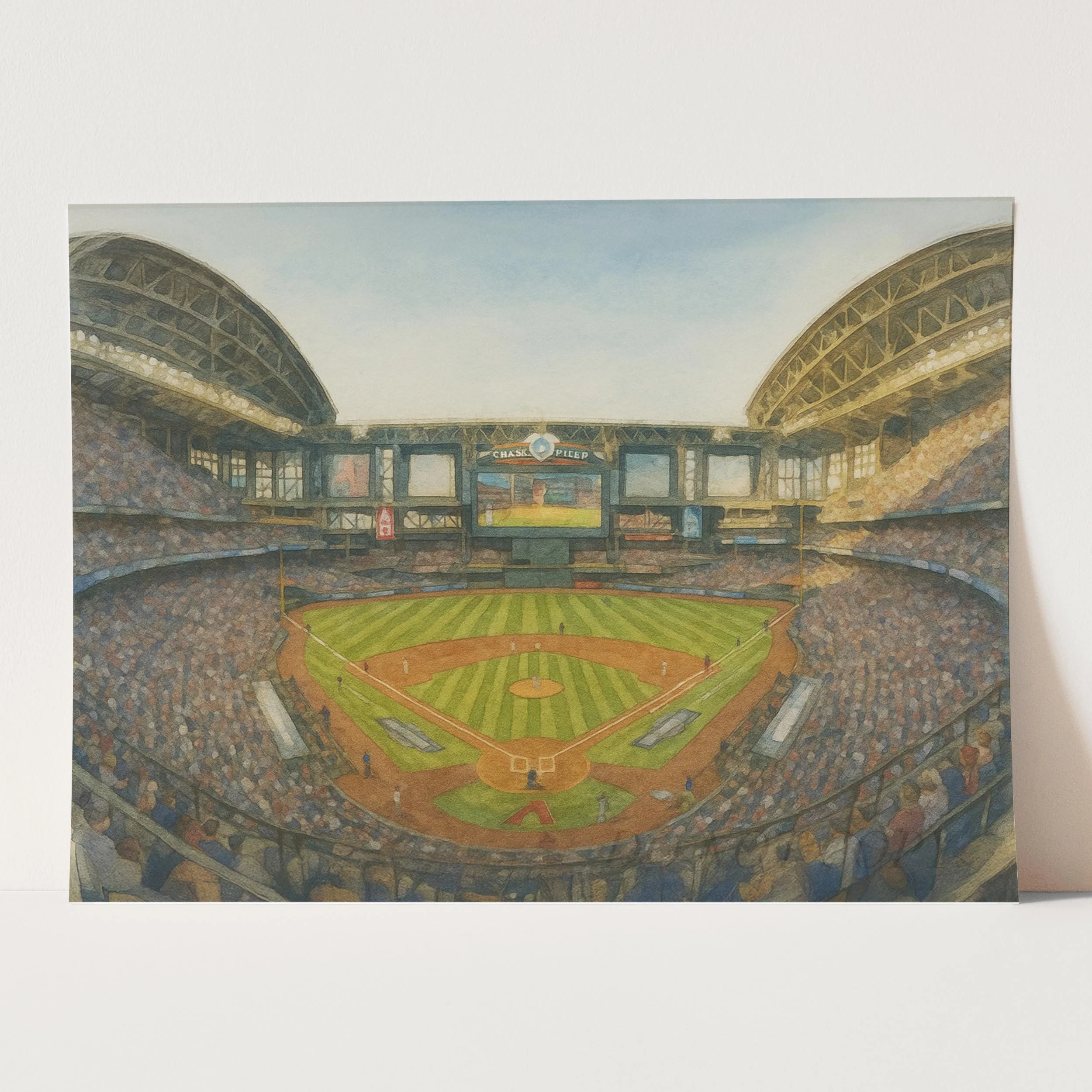 Chase Field Watercolor Painting - Image 3