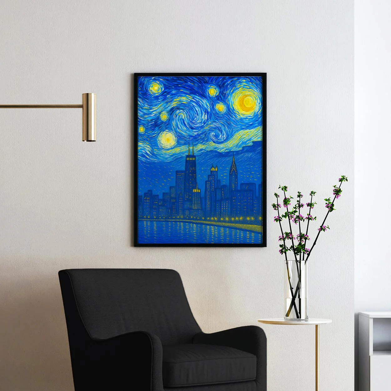 Chicago As Van Gogh Starry Night - Image 2