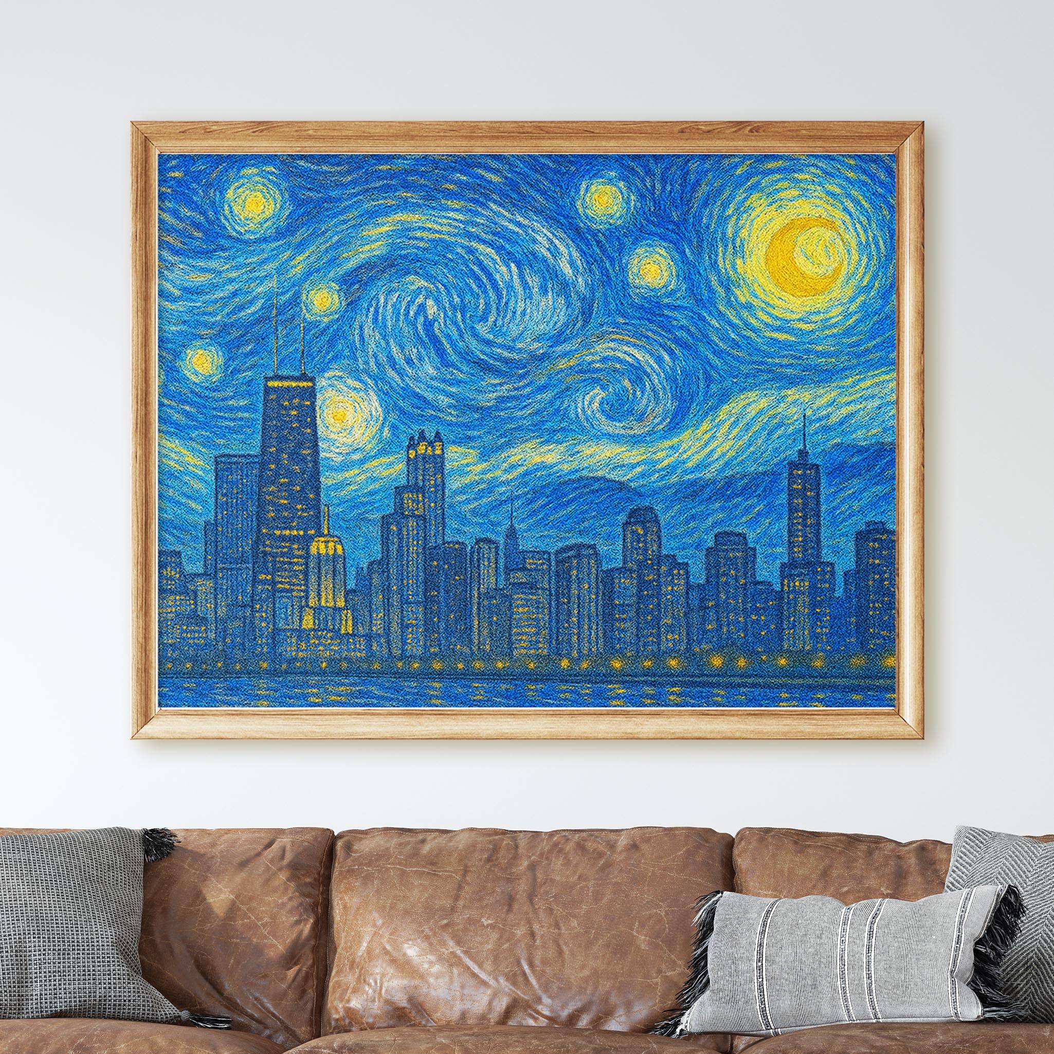 Chicago Skyline Van Gogh Starry Night - Image 2