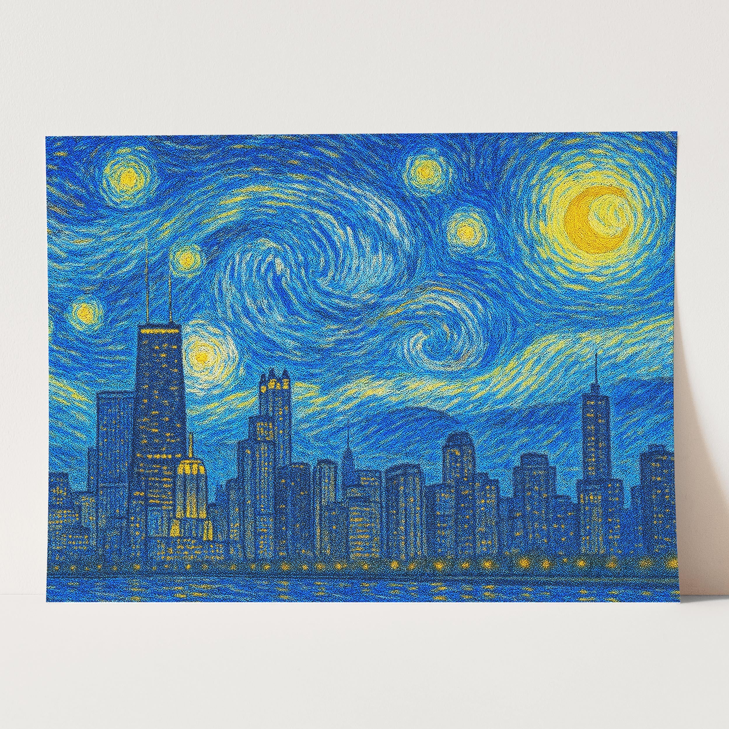 Chicago Skyline Van Gogh Starry Night - Image 3