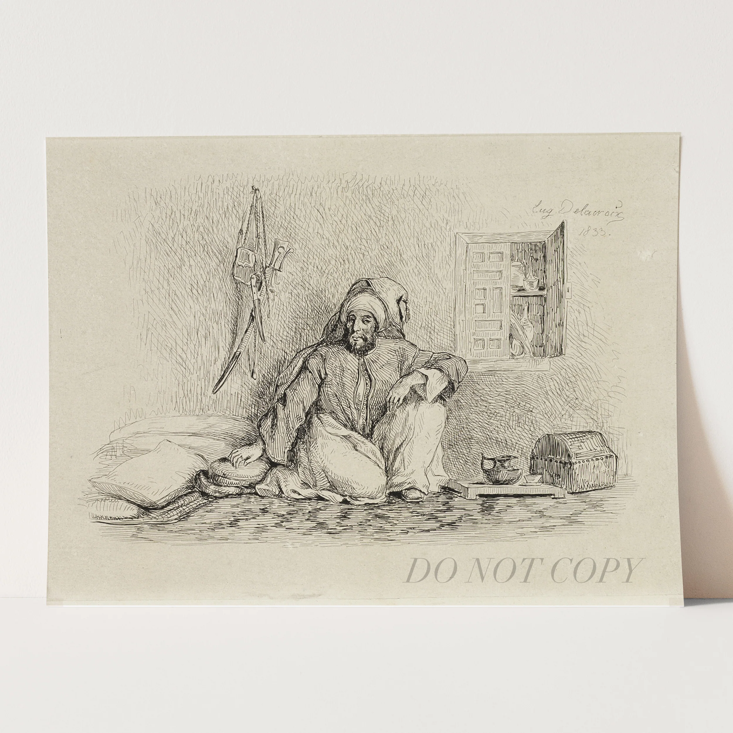 Chief Mohammed-Ben-Abou (1833) by Eugène Delacroix - Image 3