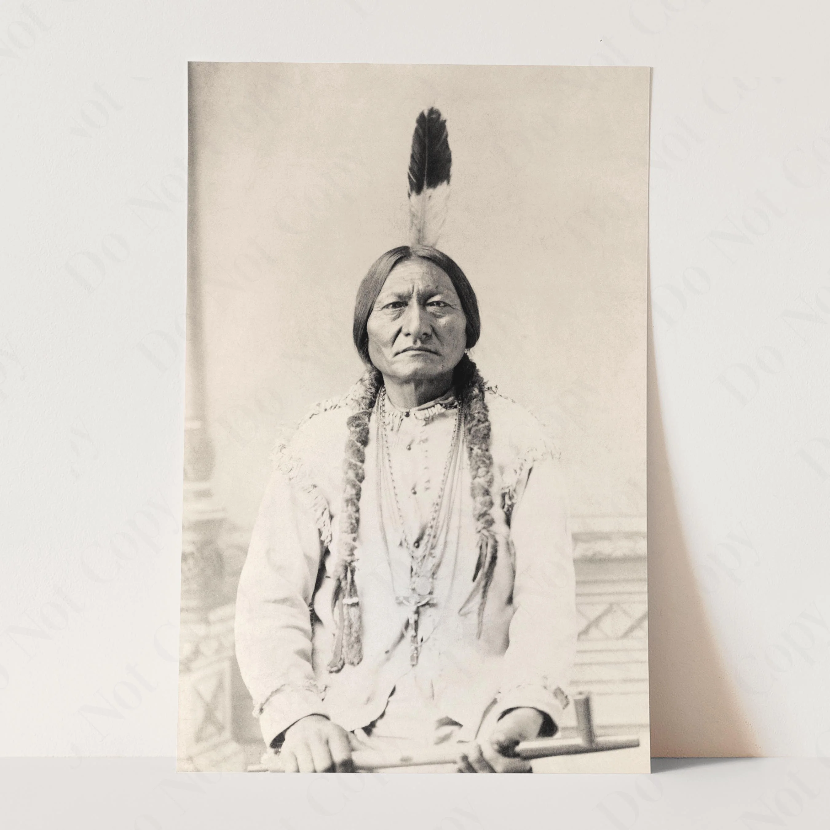 Chief Sitting Bull Lakota Warrior Holding Peace Pipe 1885 - Image 3