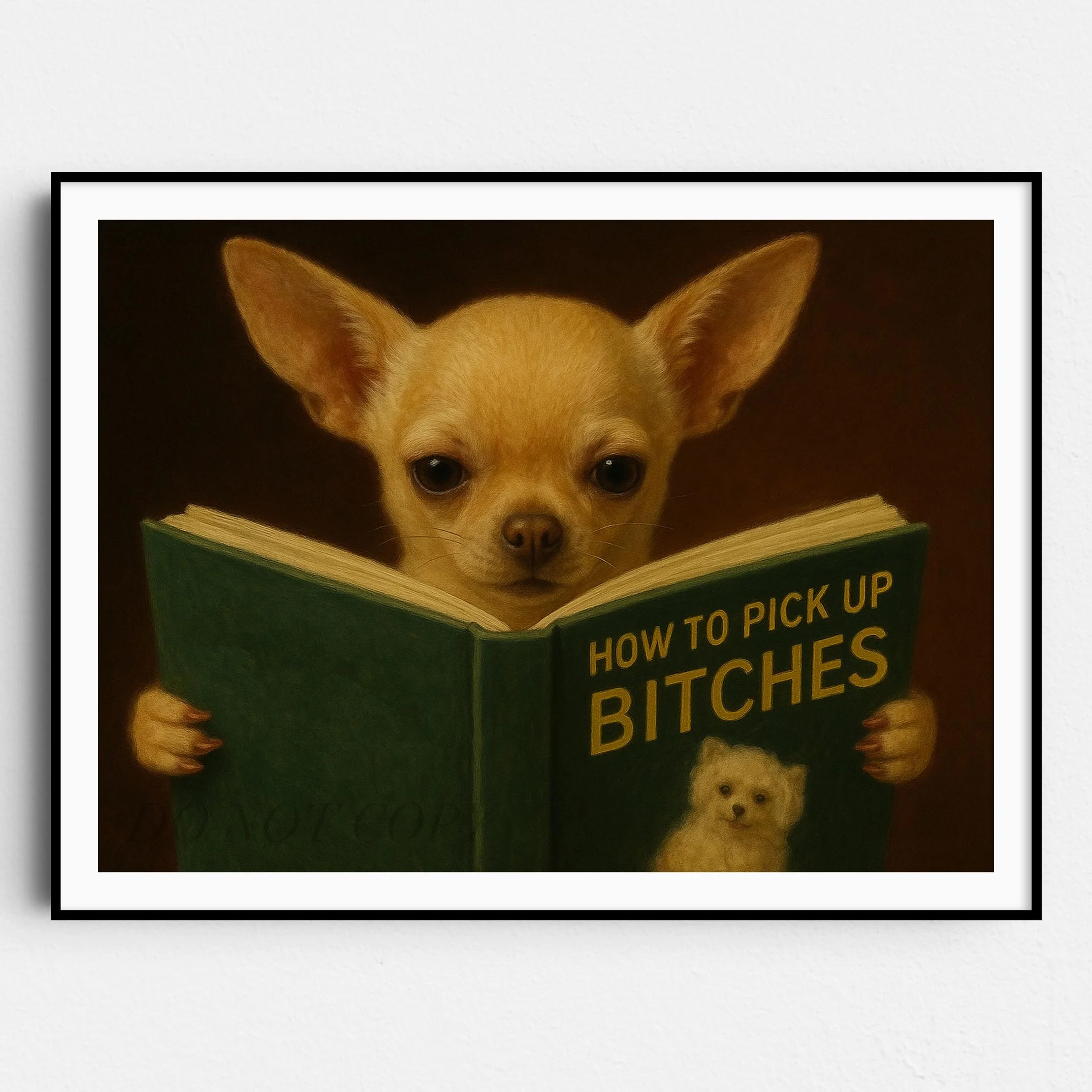 Chihuahua Dog Reading Dating Book