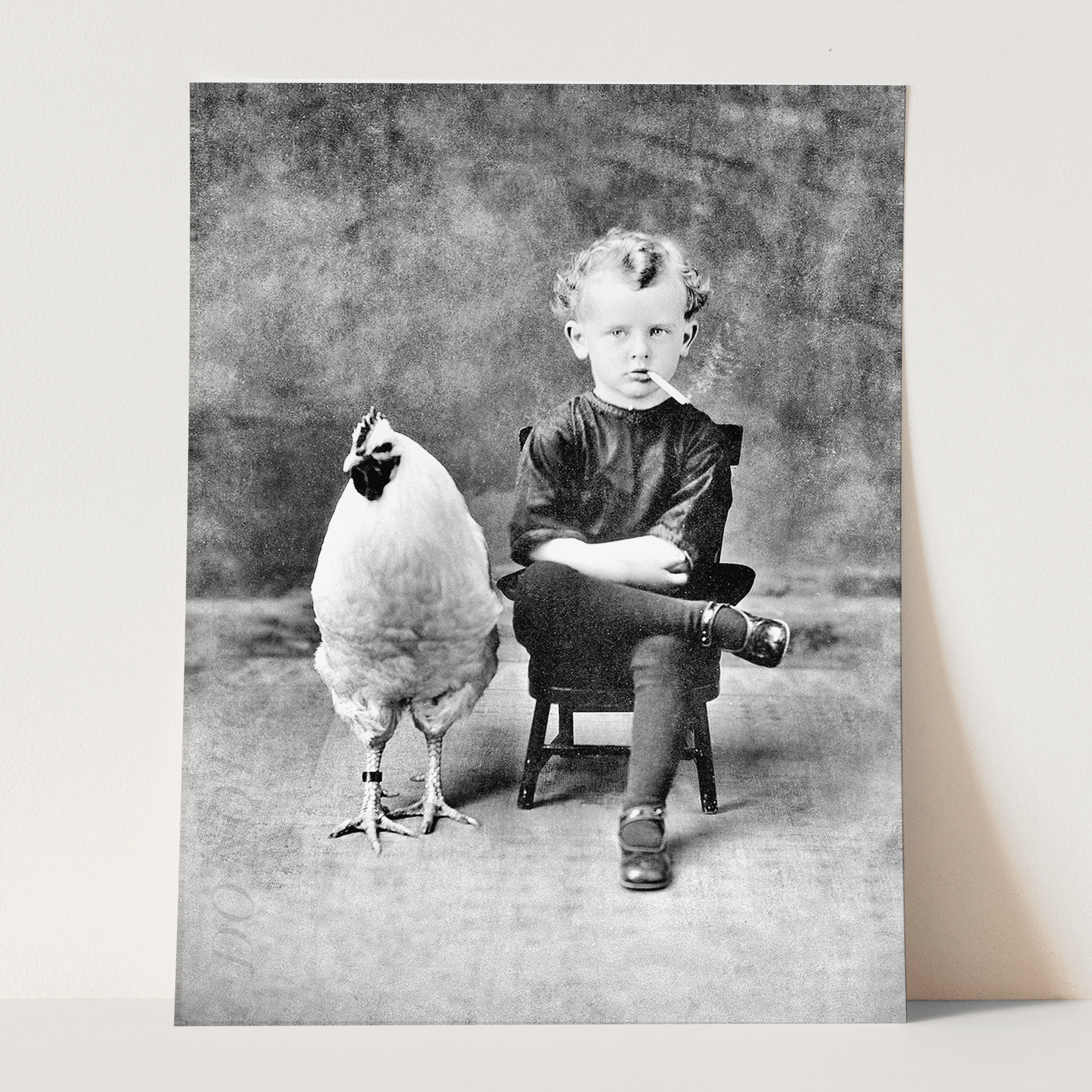 Child Smoking Cigarette With Chicken - Image 3