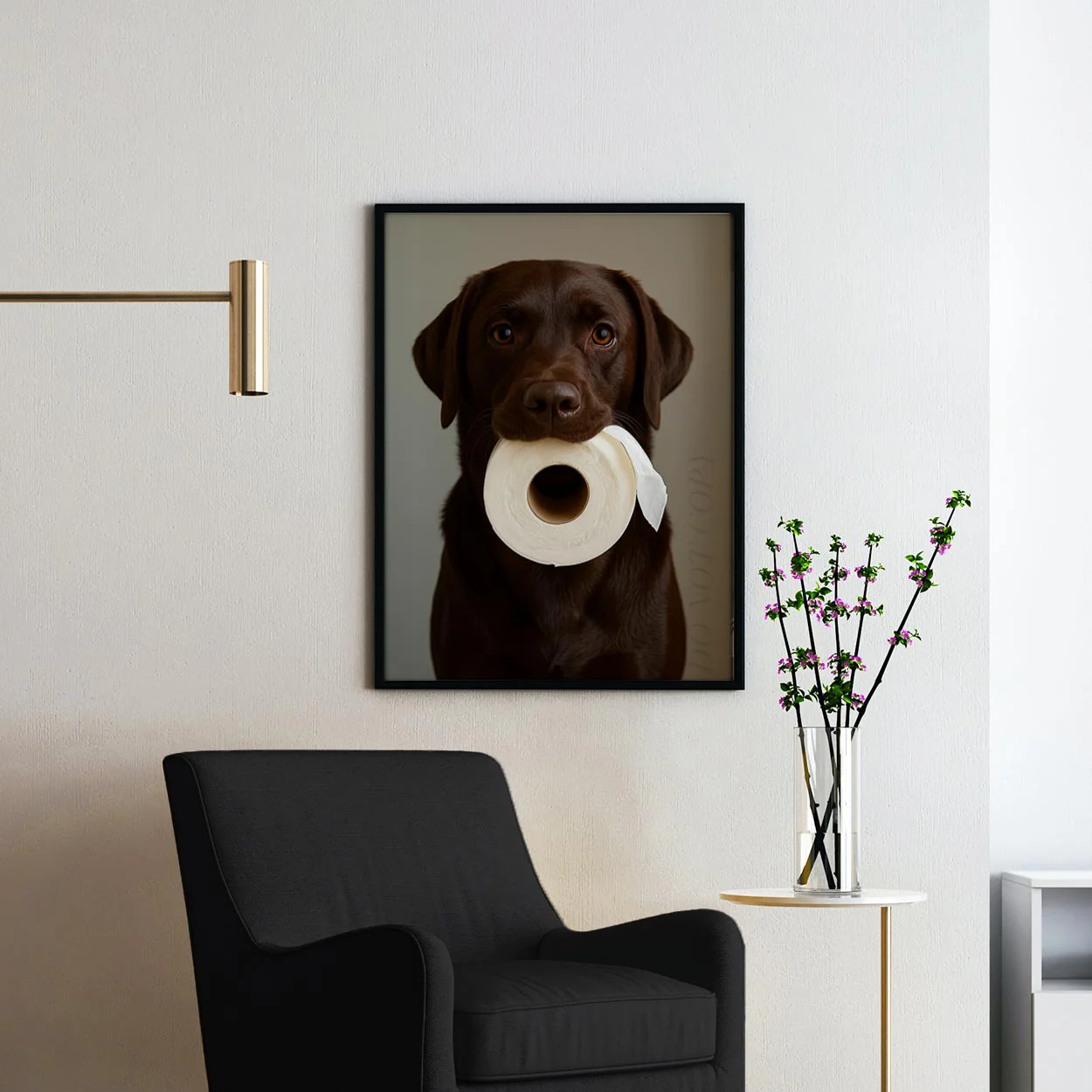 Chocolate Labrador Dog Toilet Paper - Image 2