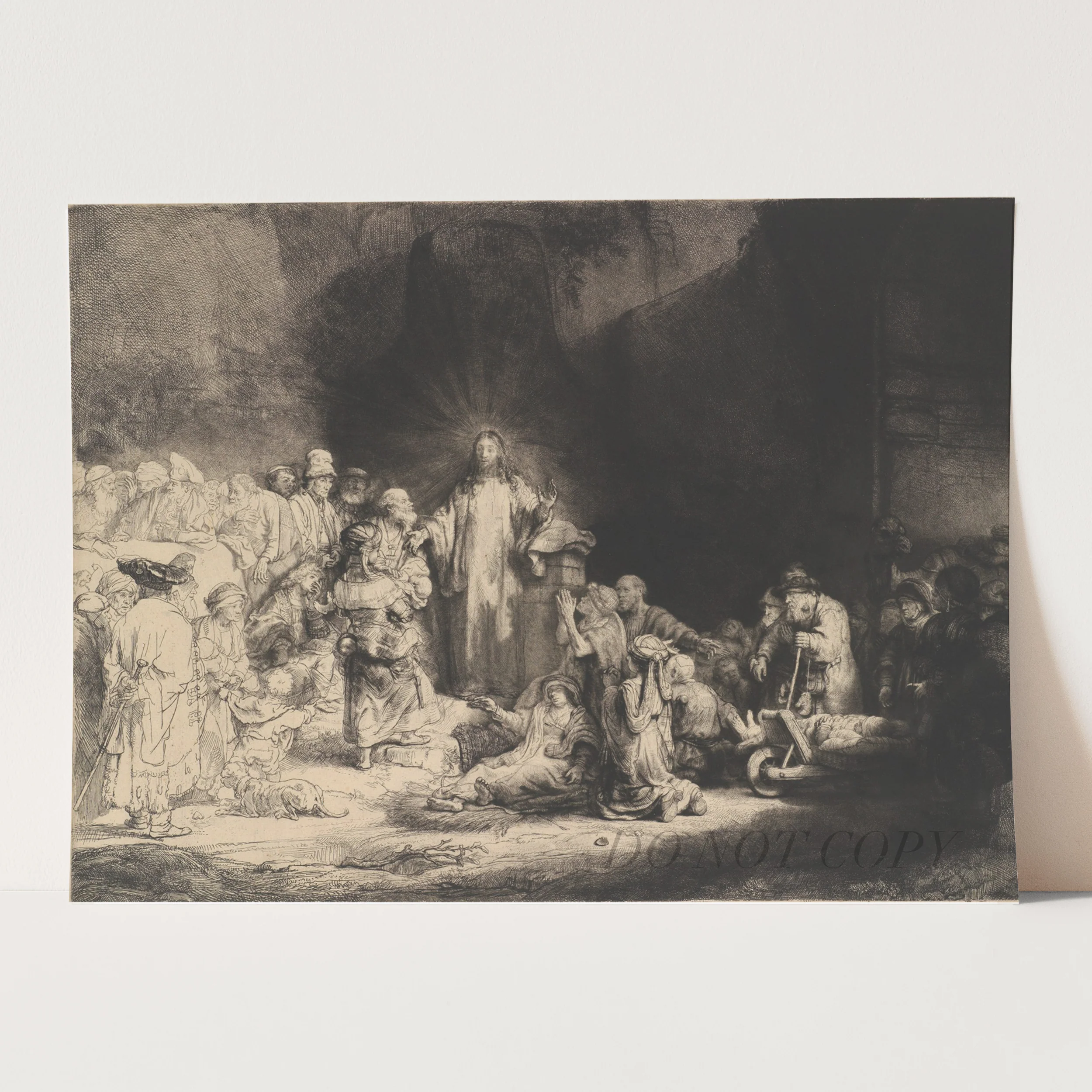 Christ Preaching by Rembrandt - Image 3