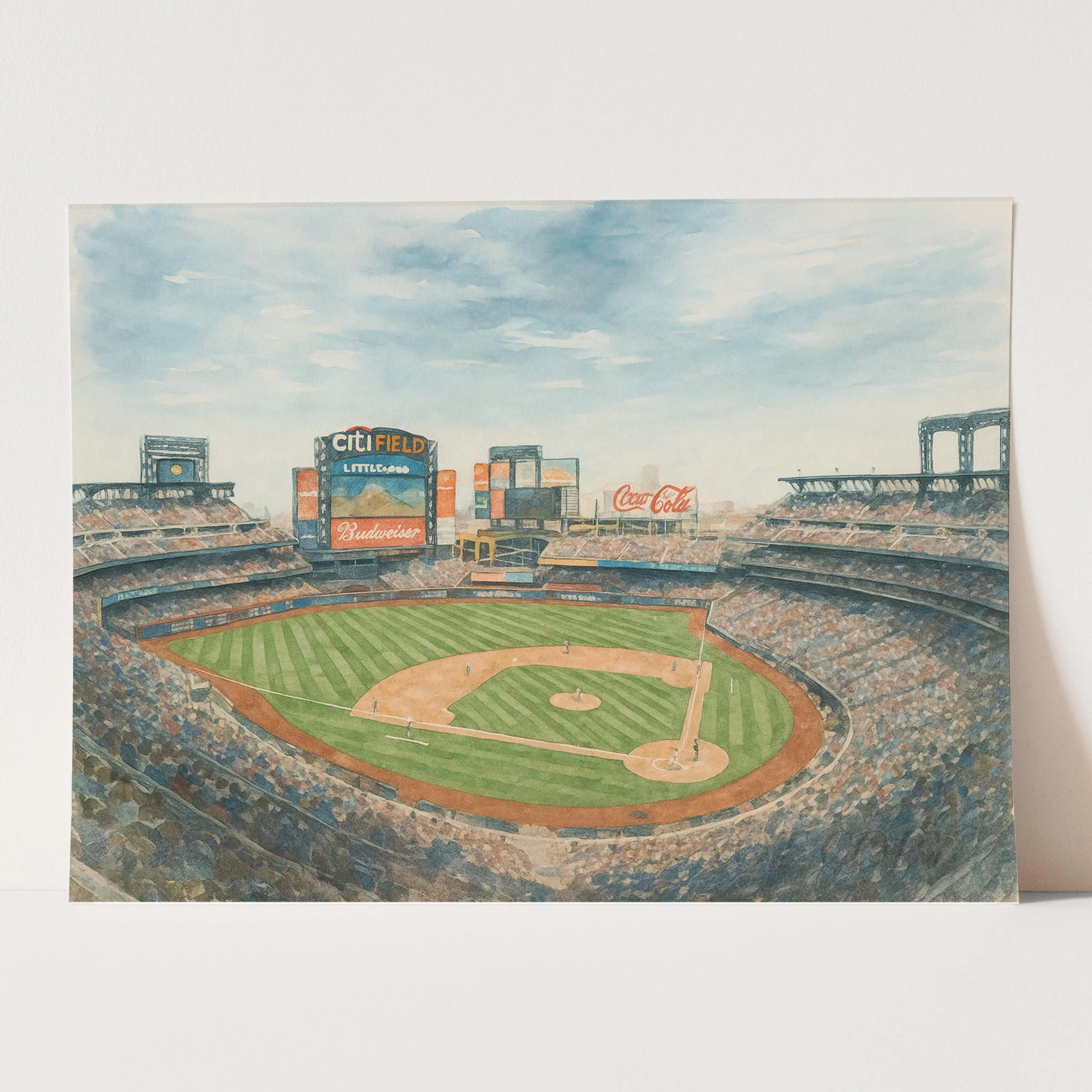 Citi Field Watercolor Painting - Image 3