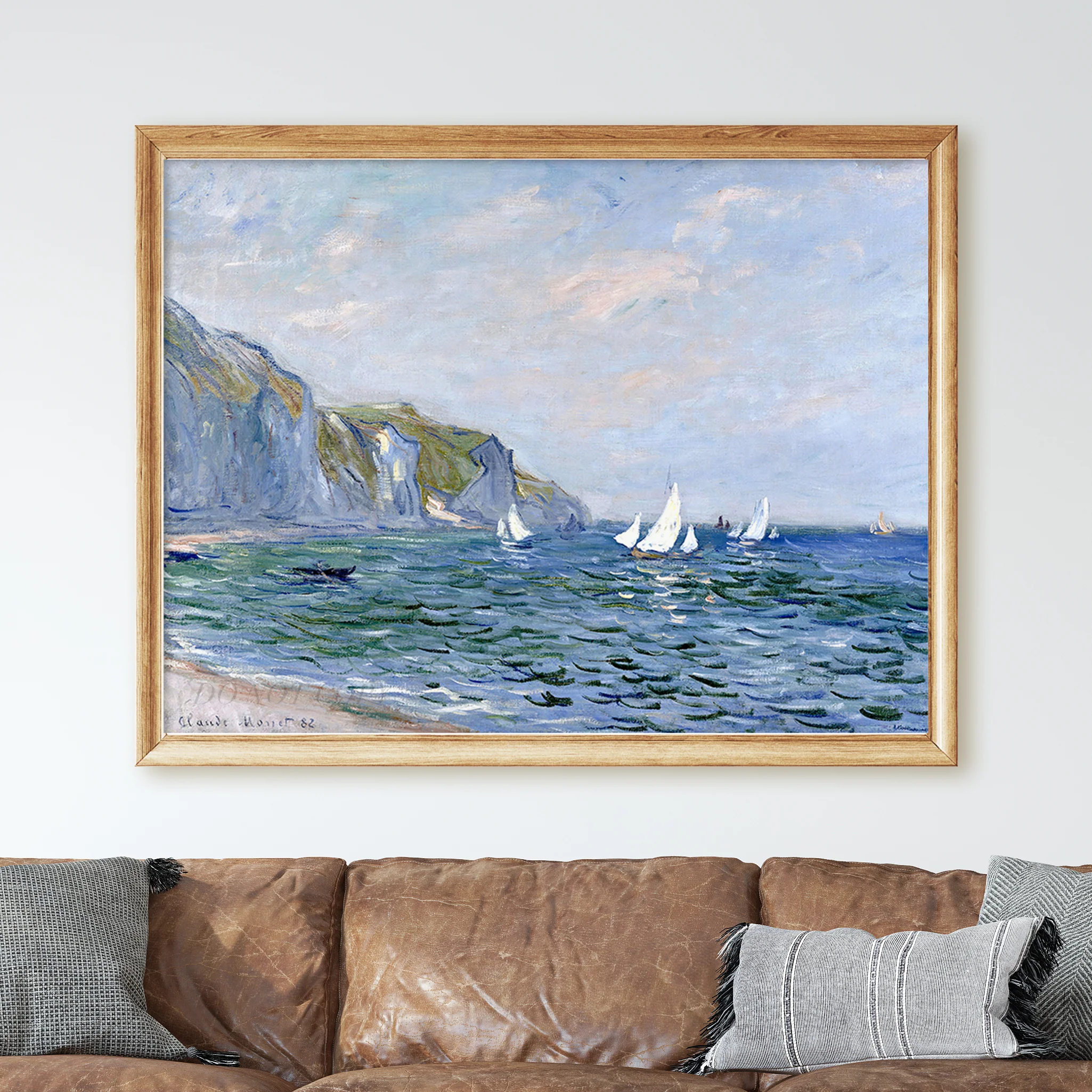 Cliffs and Sailboats at Pourville - Image 2