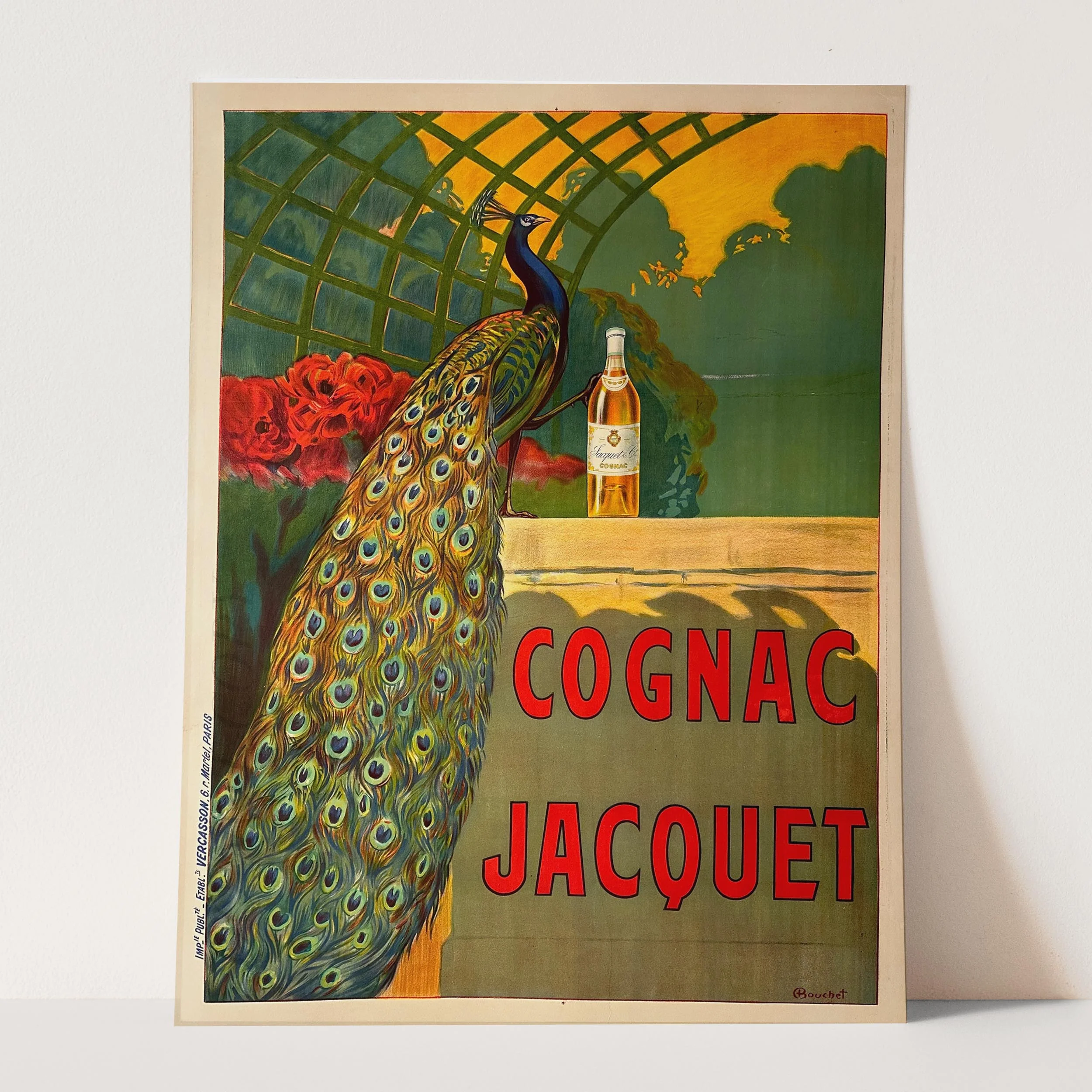 Cognac Jacquet Peacock - Vintage Advertising Poster - Image 3