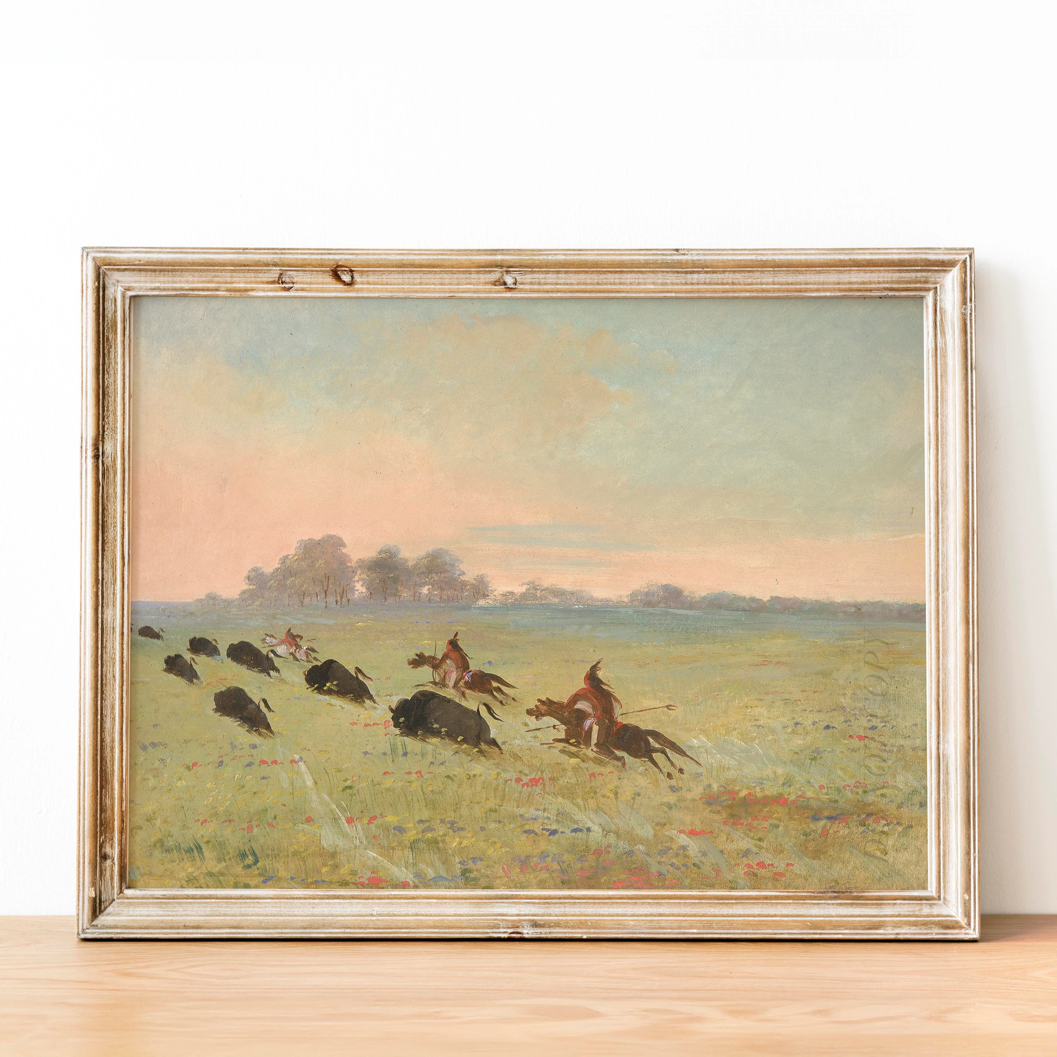 Comanche Indians Chasing Buffalo - Image 2