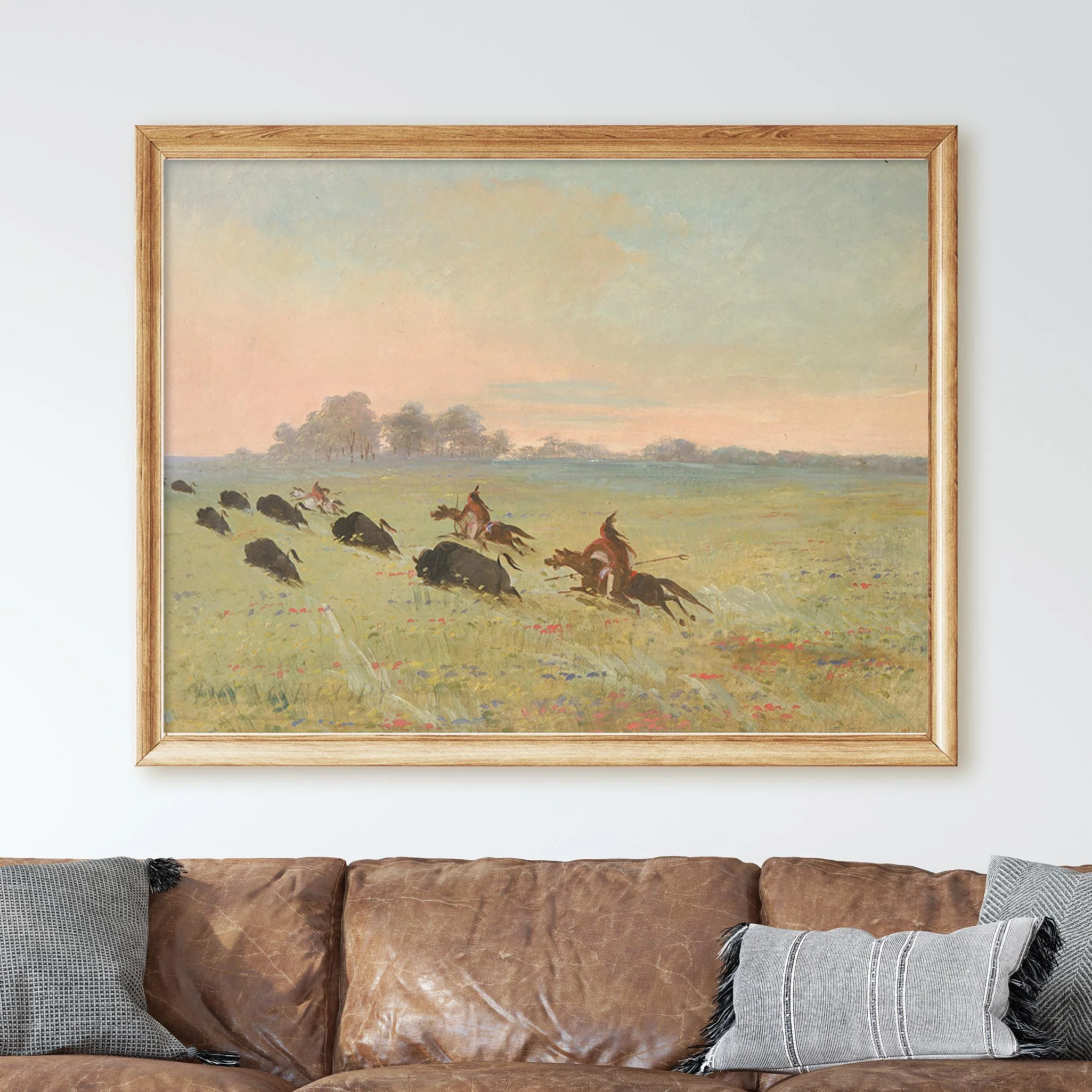Comanche Indians Chasing Buffalo - Image 3