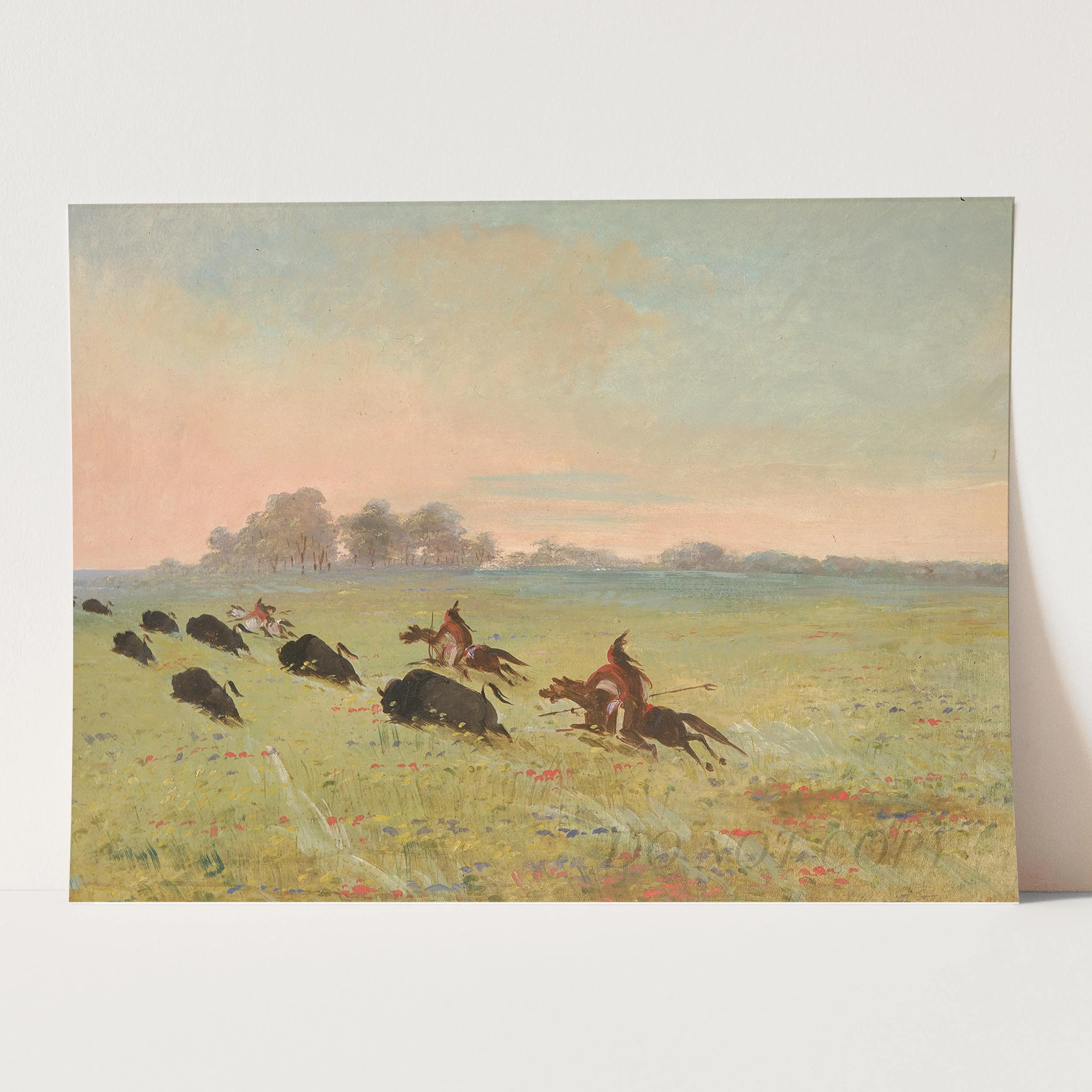 Comanche Indians Chasing Buffalo - Image 5