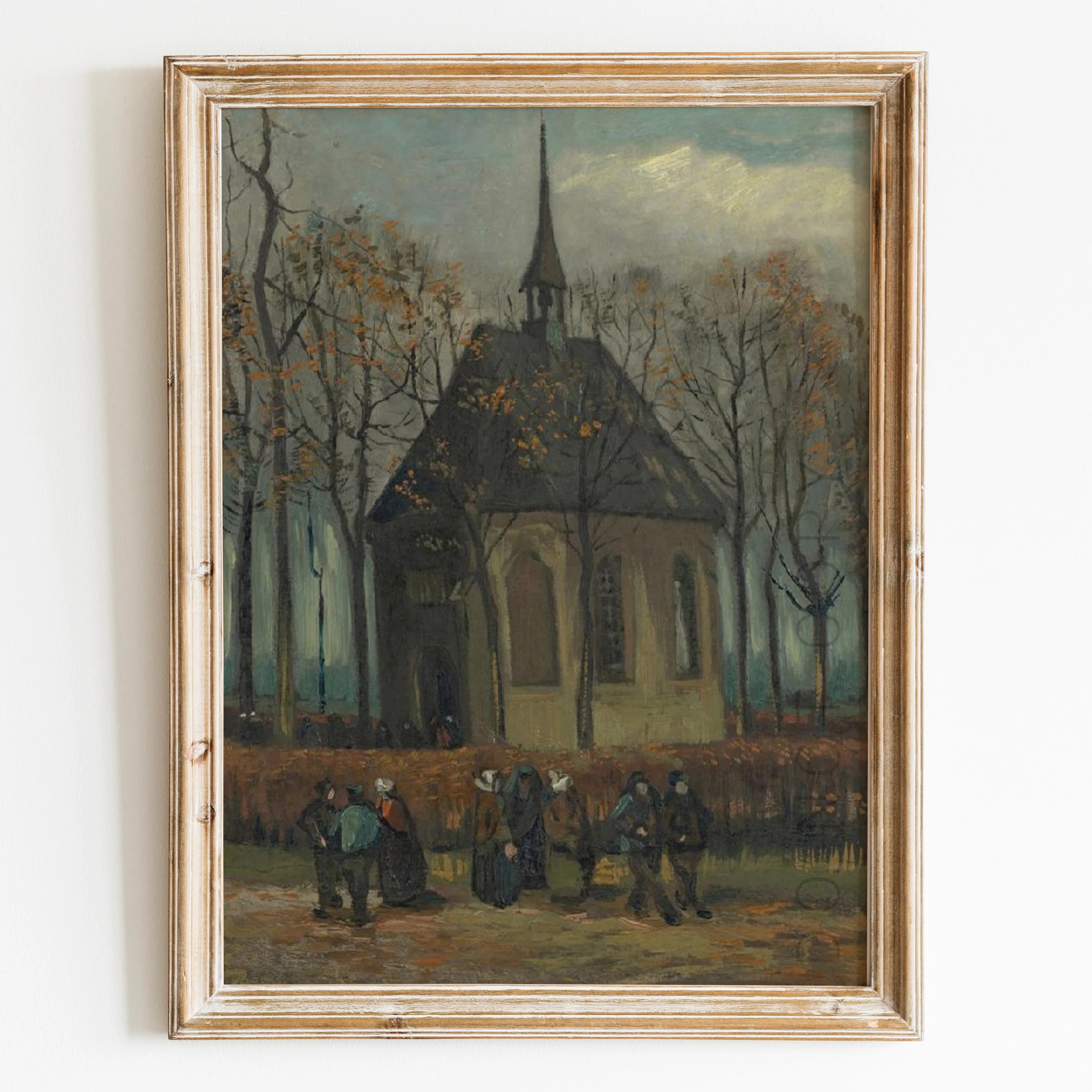 Congregation Leaving the Reformed Church in Nuenen (1884-1885) by Van Gogh