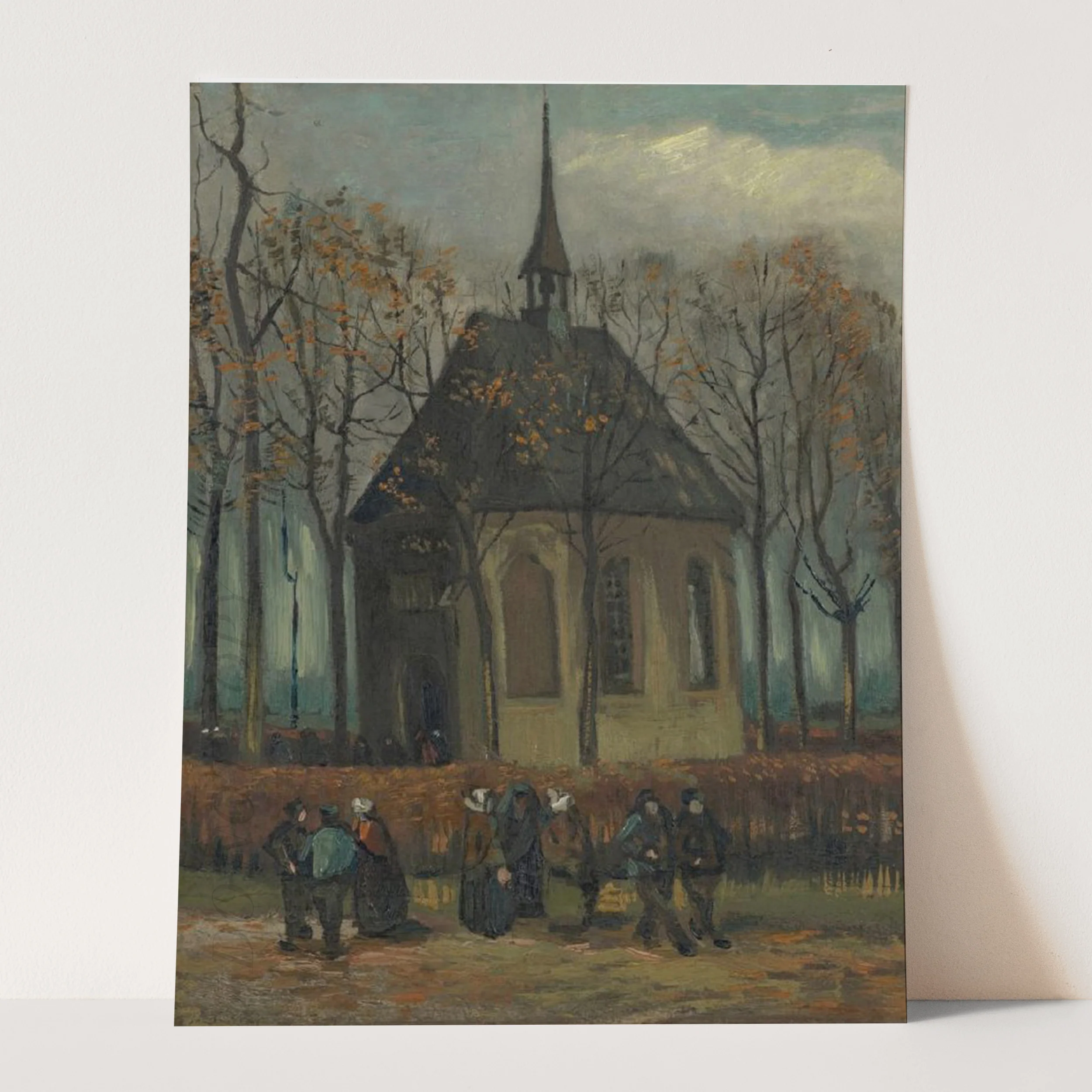 Congregation Leaving the Reformed Church in Nuenen (1884-1885) by Van Gogh - Image 3