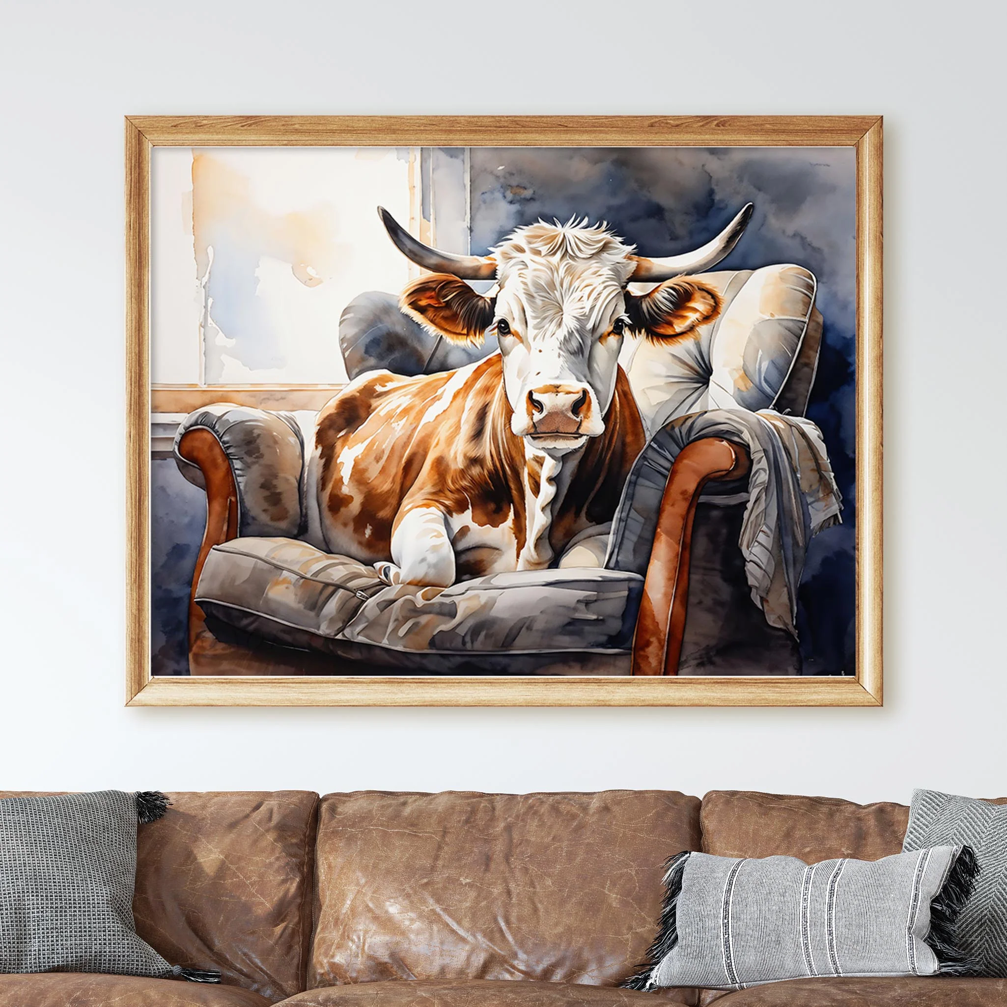 Cow Sitting in Armchair - Image 3