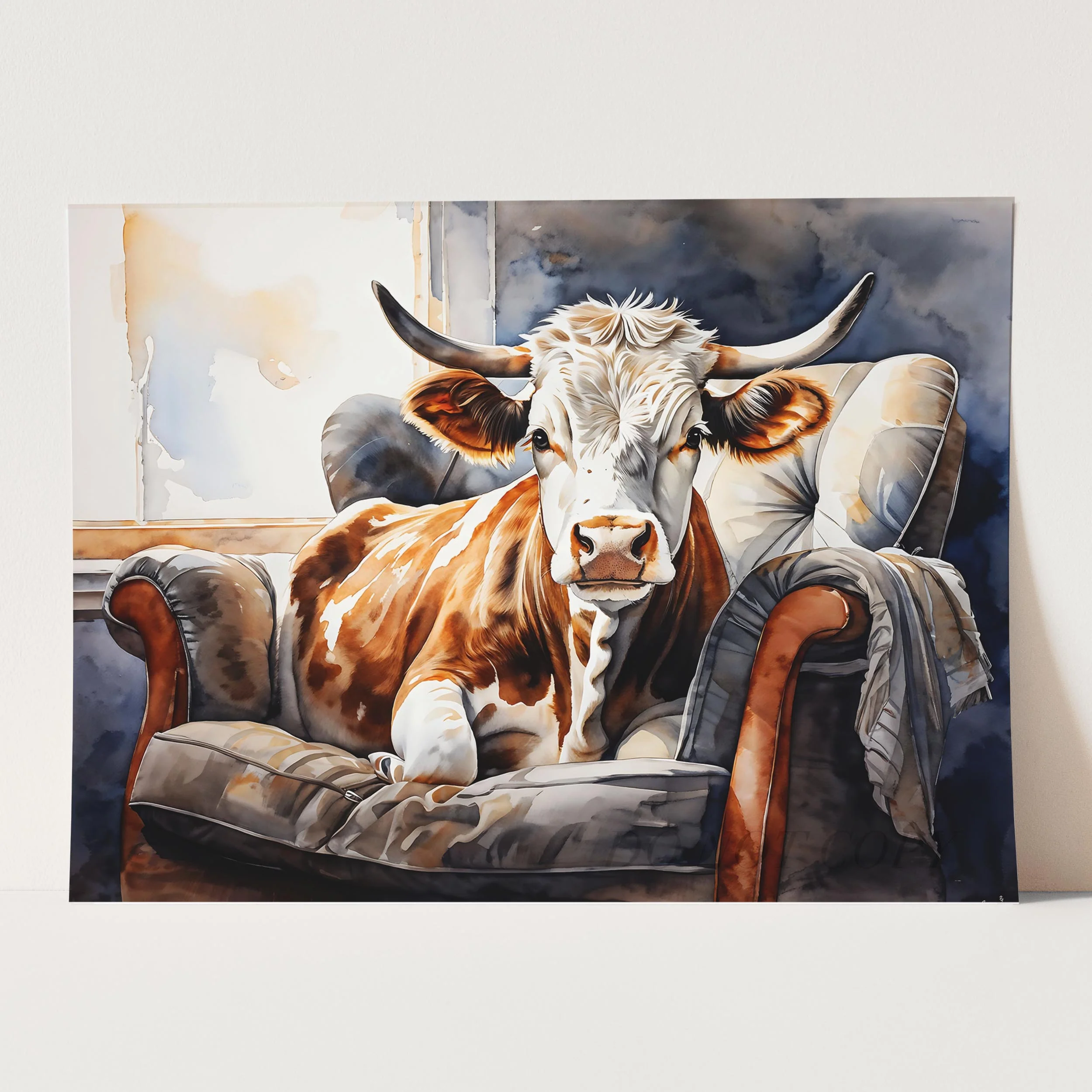 Cow Sitting in Armchair - Image 5