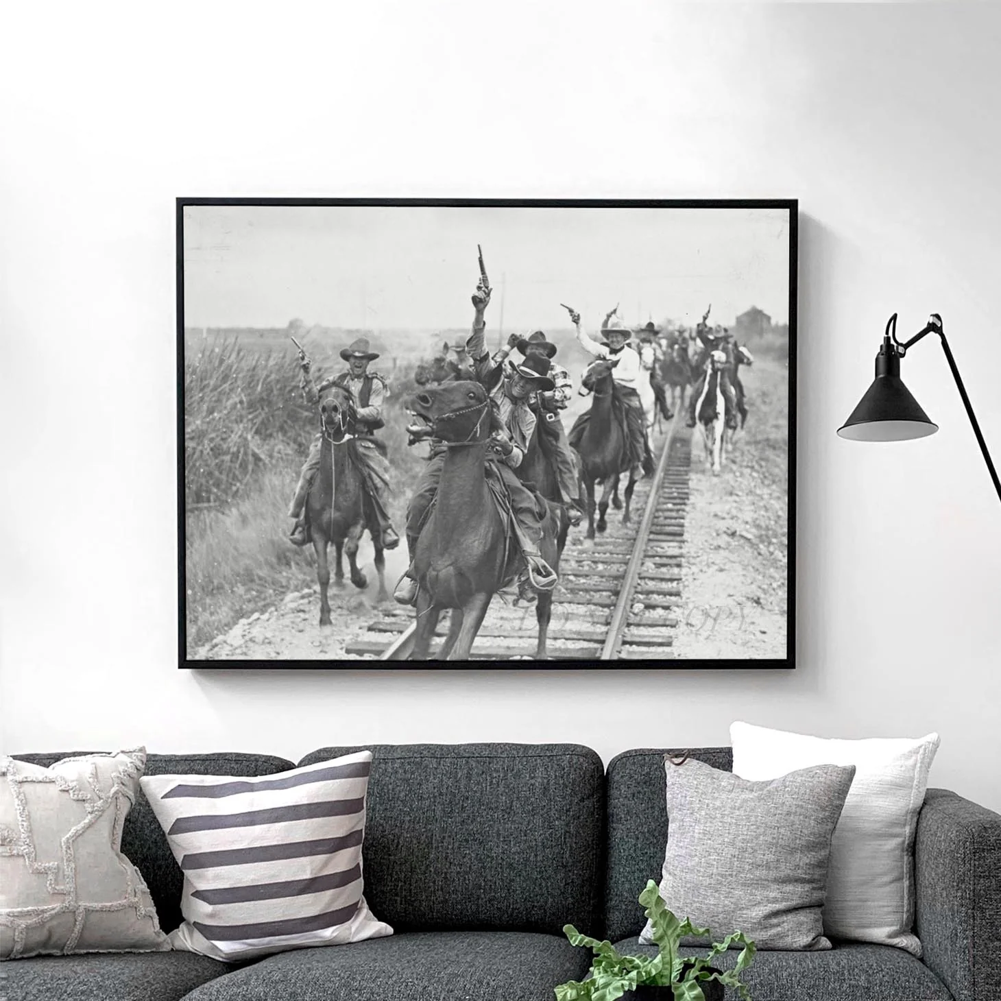 Cowboys Shooting Guns On Horseback - Image 2