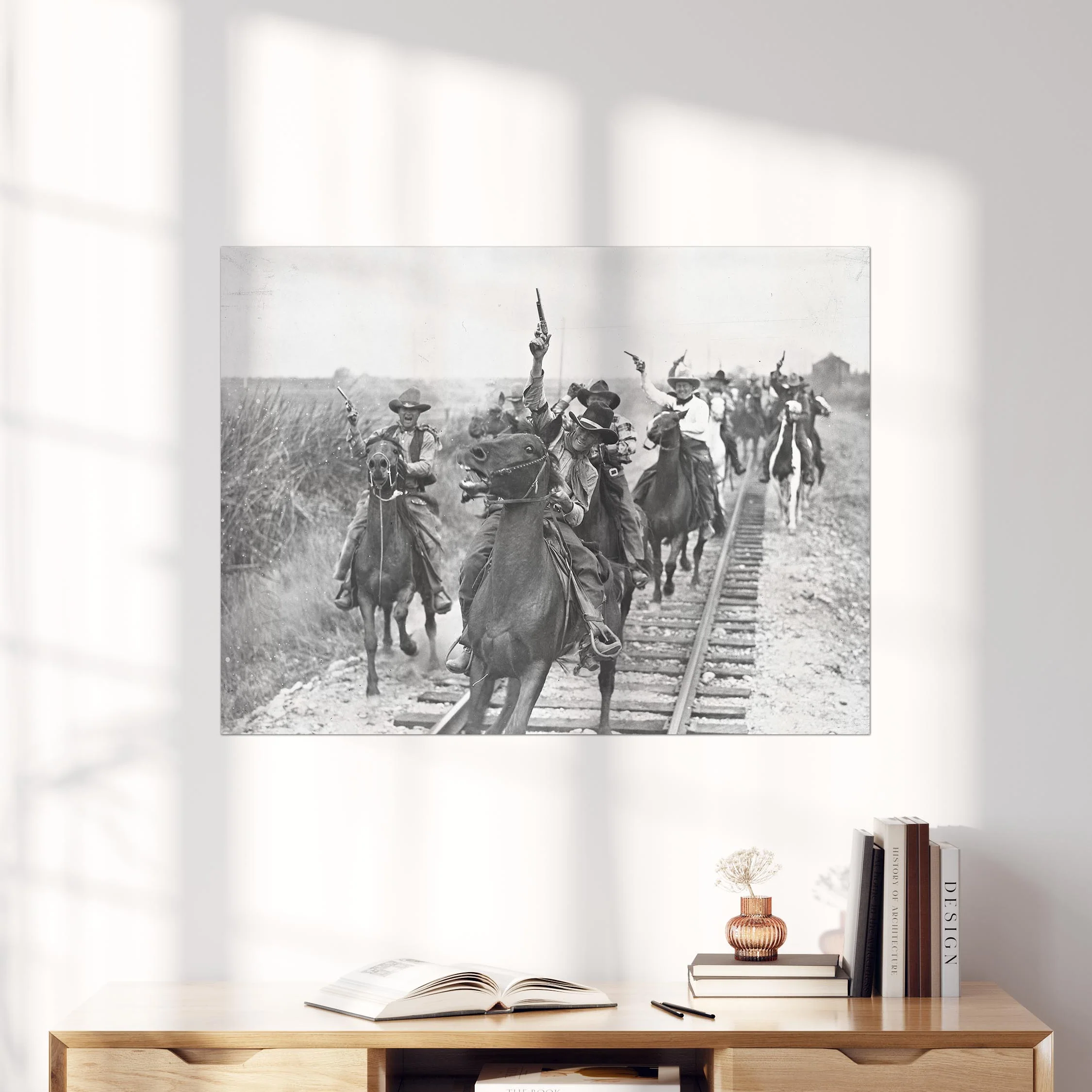Cowboys Shooting Guns On Horseback - Image 4