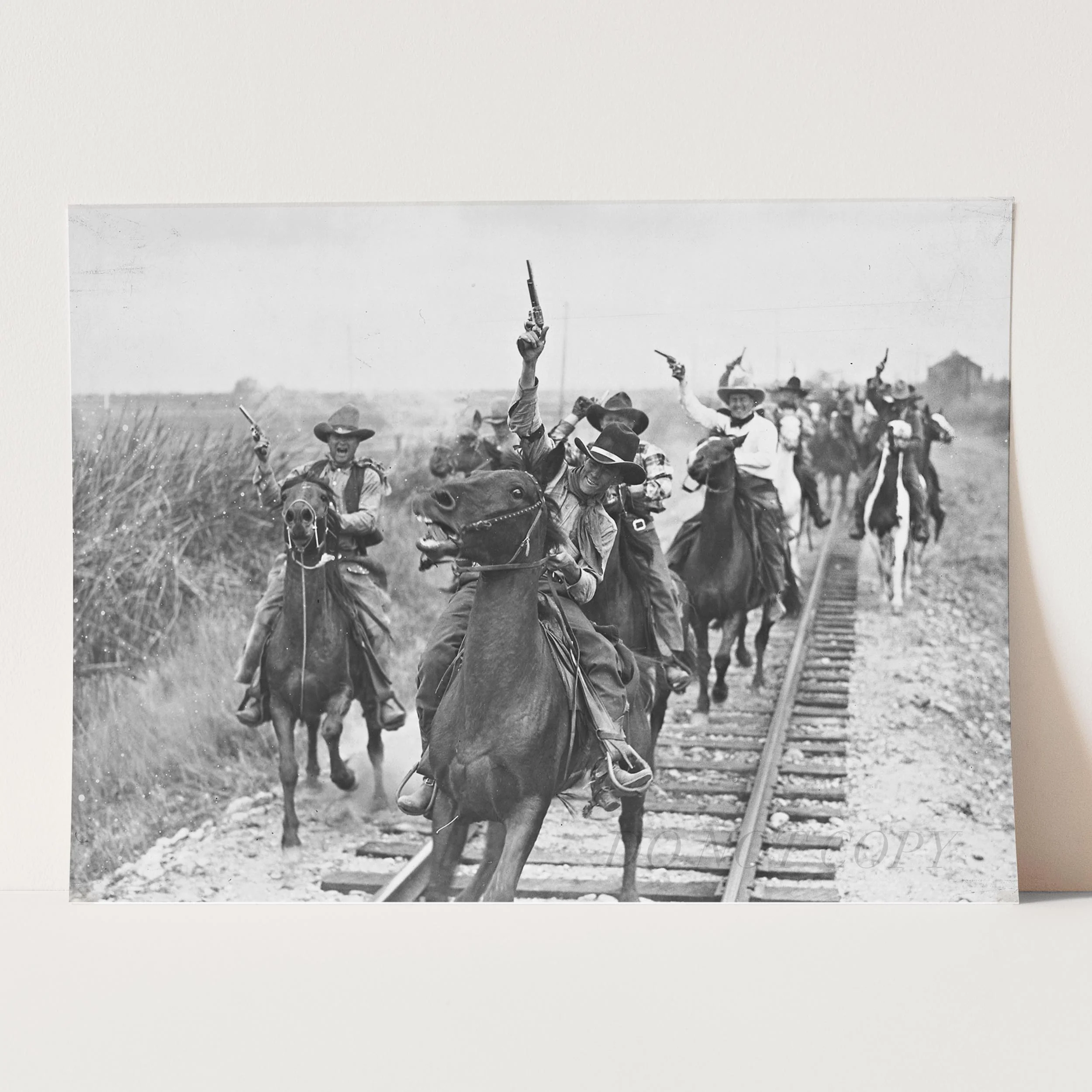 Cowboys Shooting Guns On Horseback - Image 5