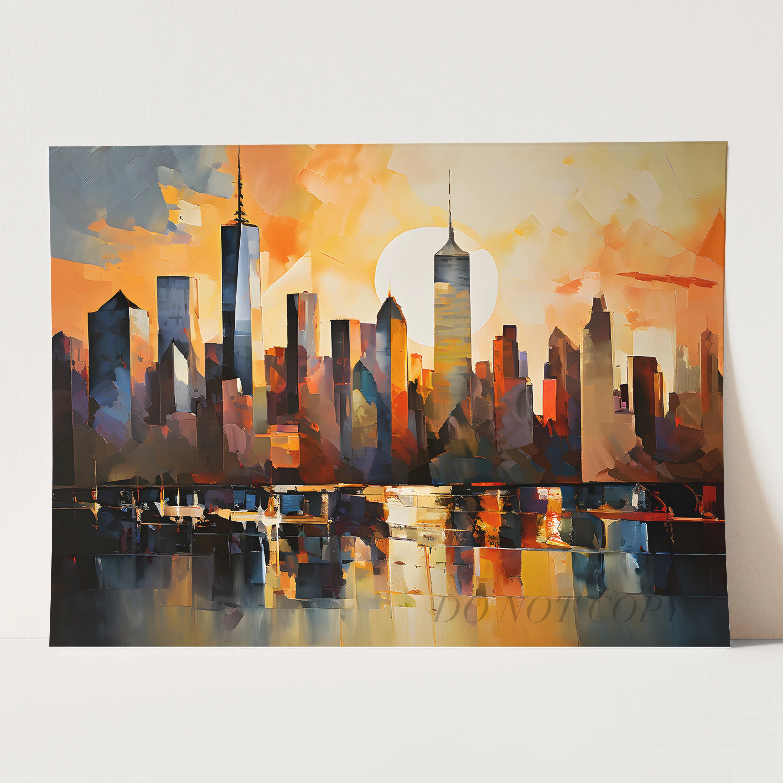 Cubism Style Manhattan Skyline - Image 3