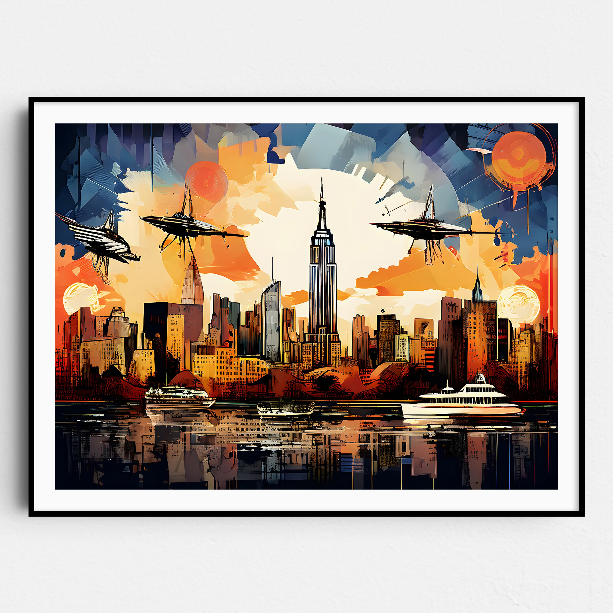 Dadaism Style Manhattan Skyline