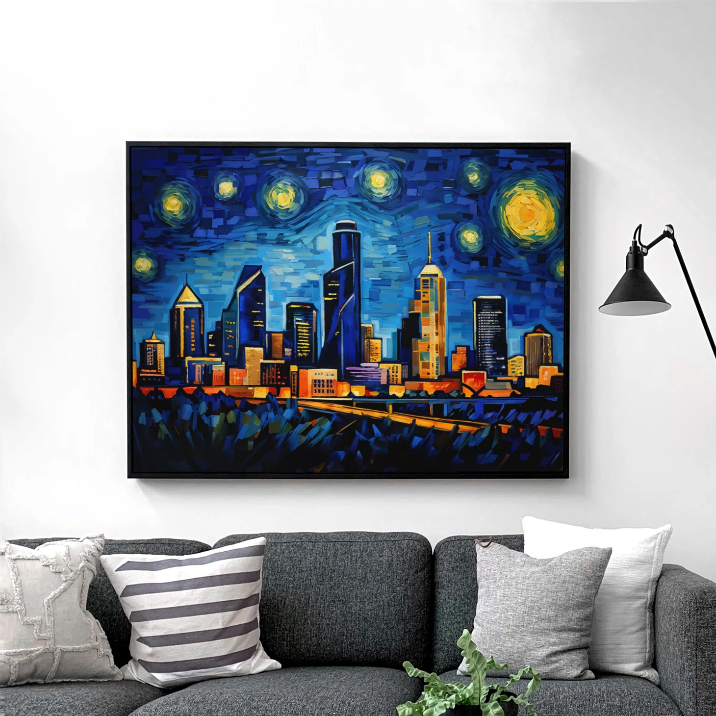 Dallas Skyline Van Gogh Starry Night - Image 2