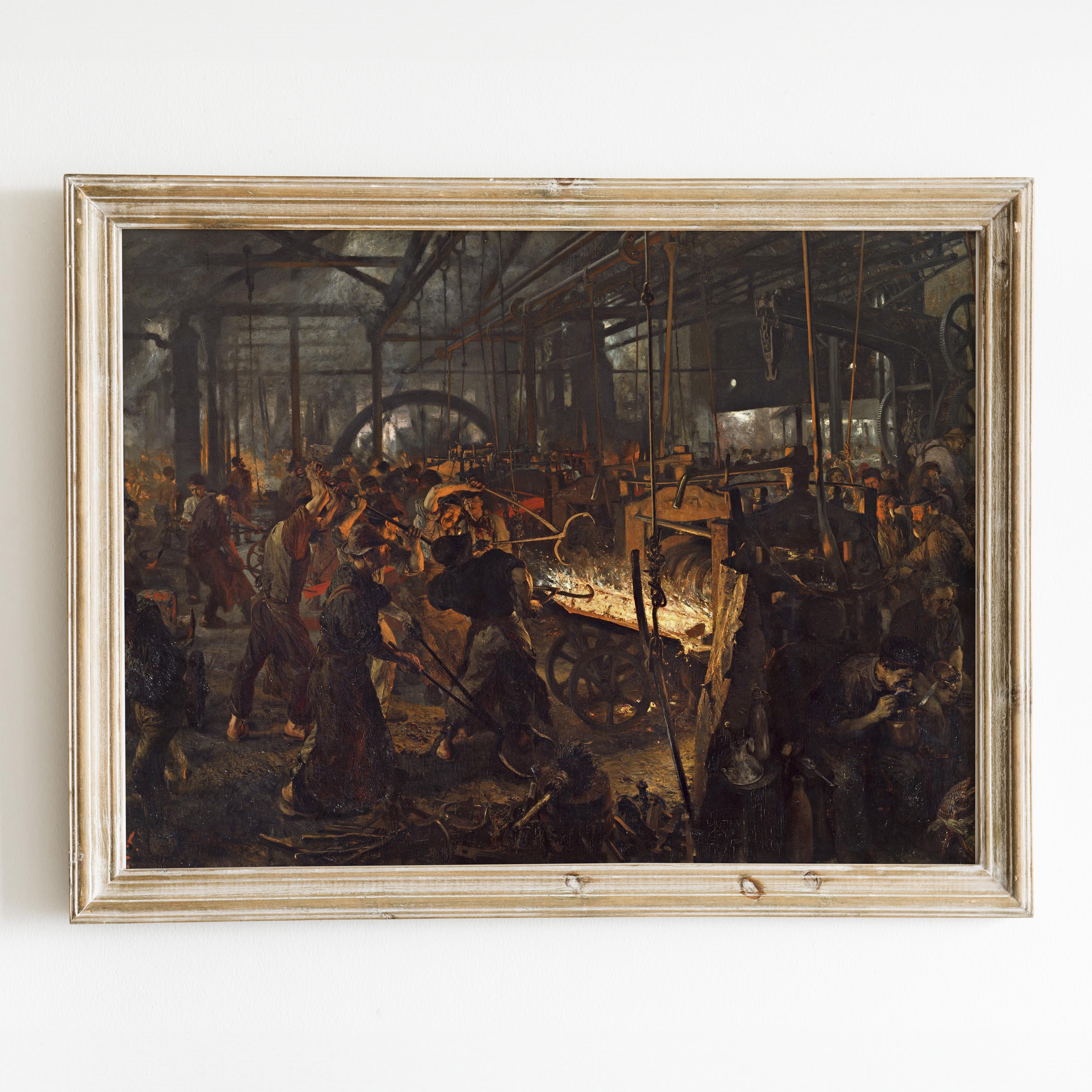 Das Eisenwalzwerk - Moderne Cyklopen (1872) Adolf Menzel