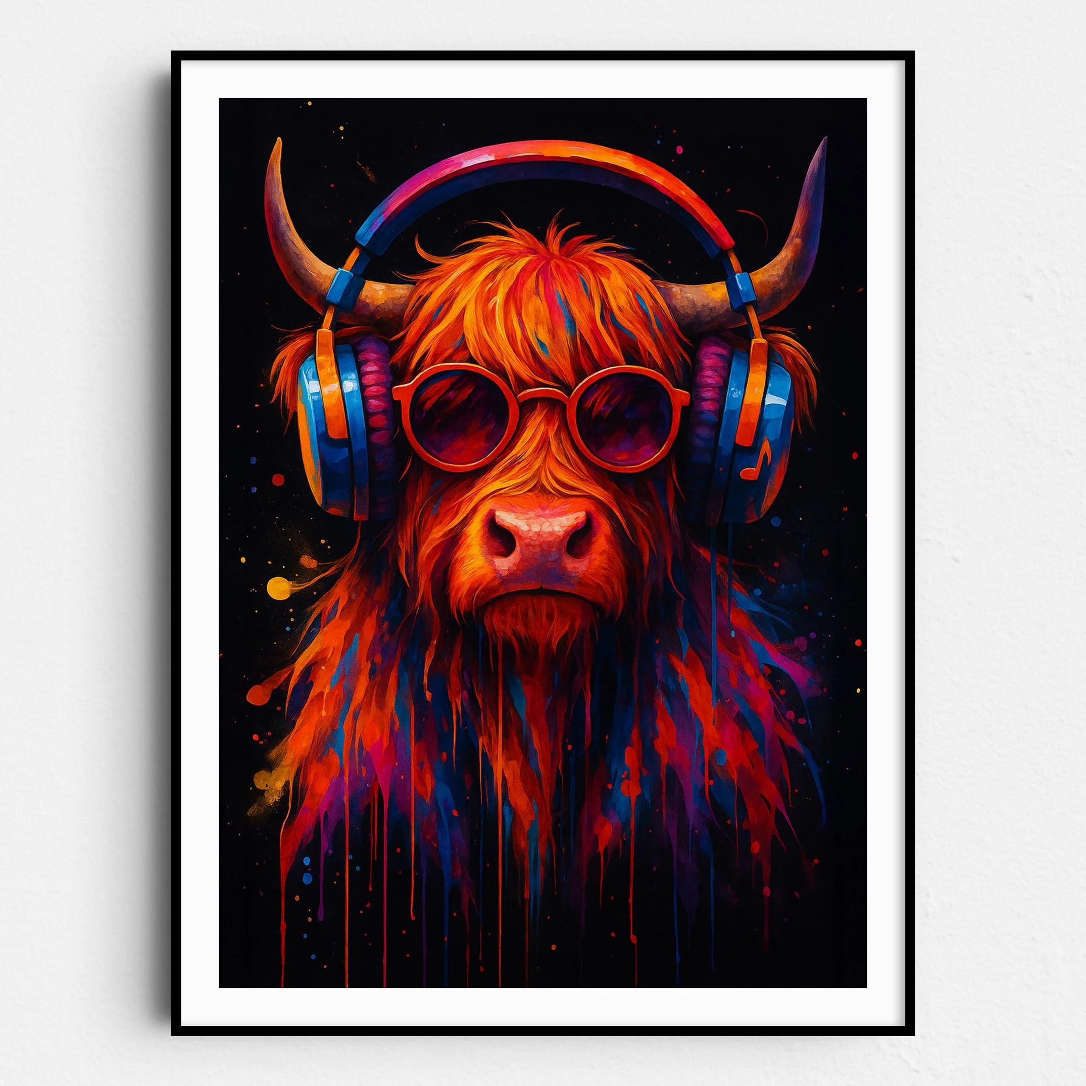 DJ Highland Cow Graffiti Banksy