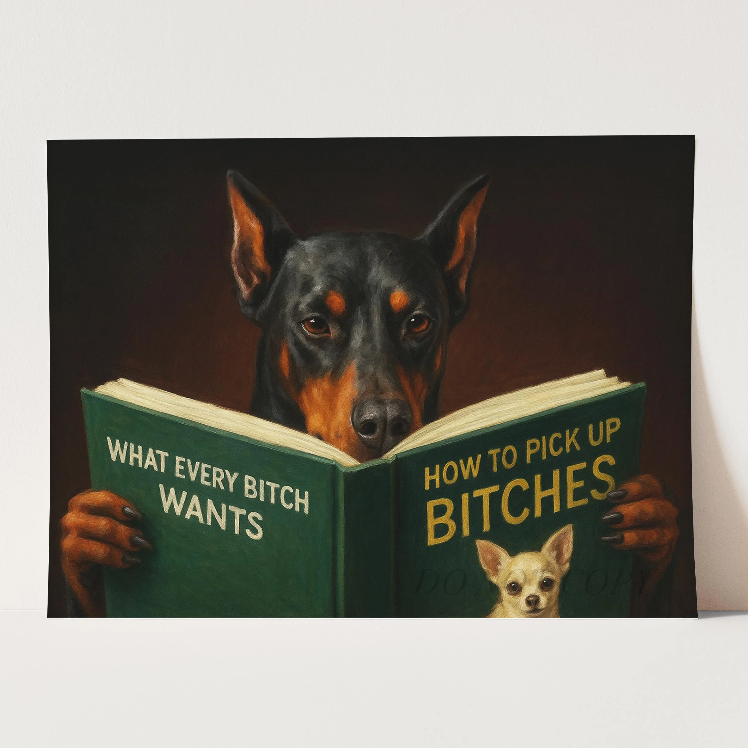 Doberman Dog Reading Dating Book - Image 3