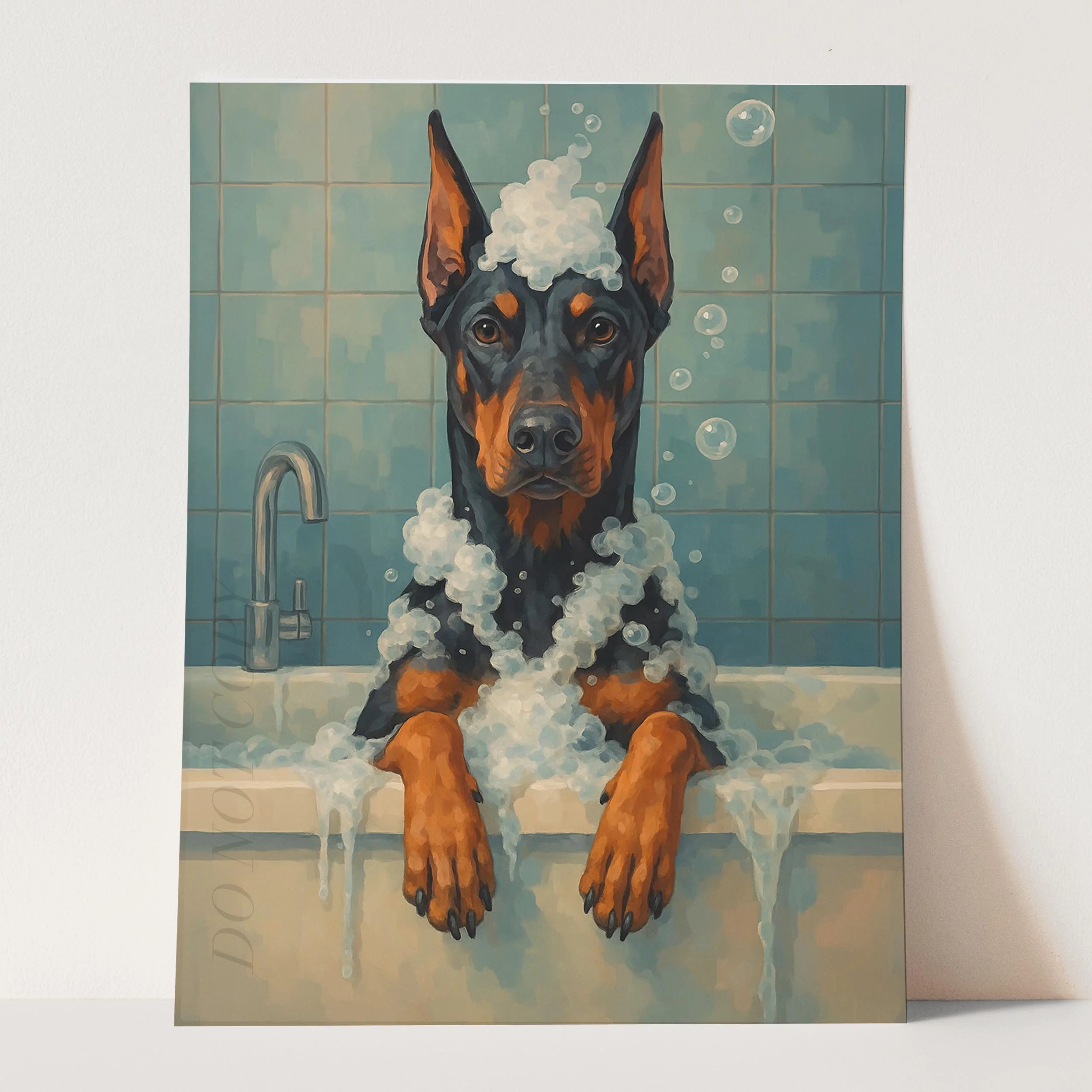 Dobermann Dog Bathtub Bubble Bath - Image 3