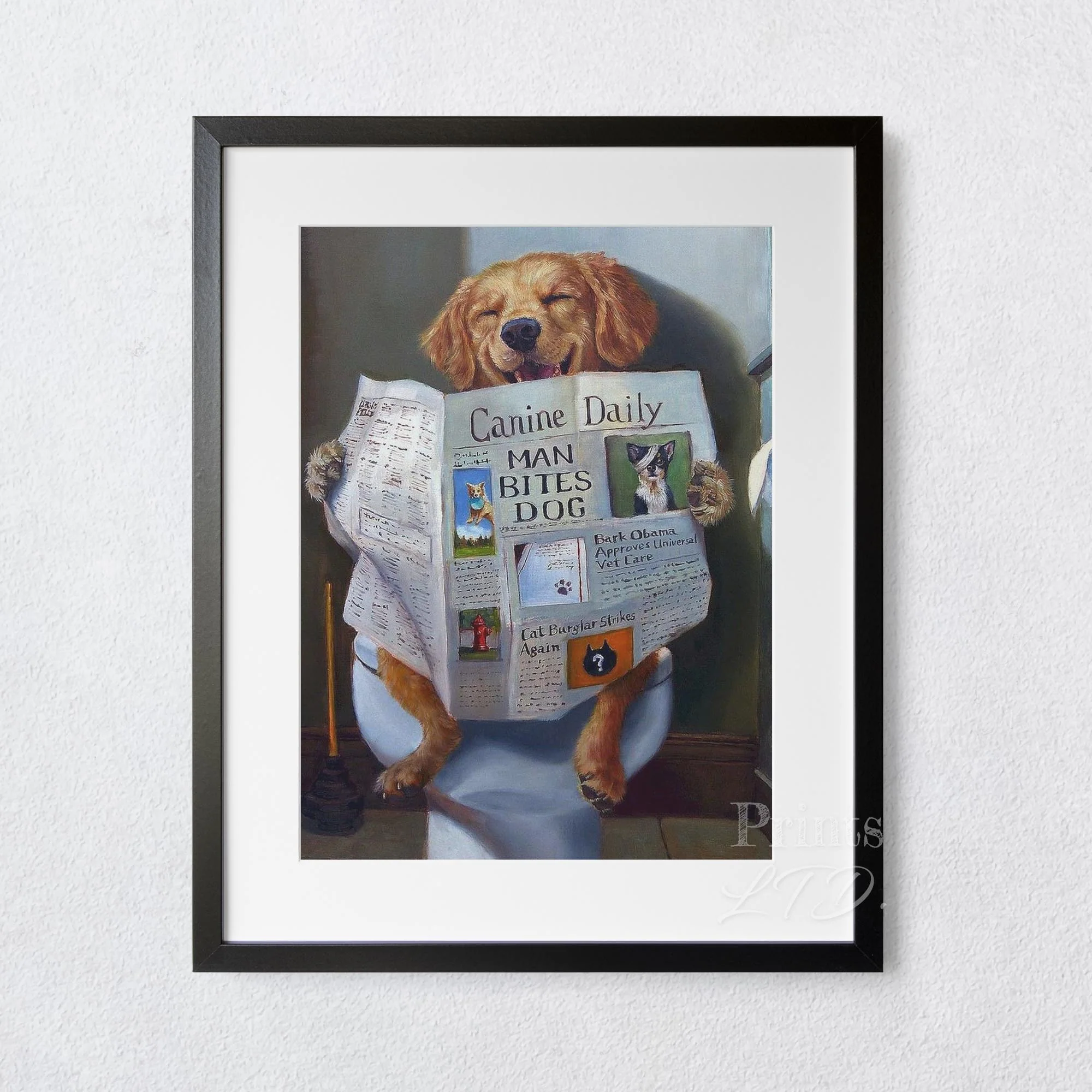 Dog Reading Newspaper On The Toilet - Image 4
