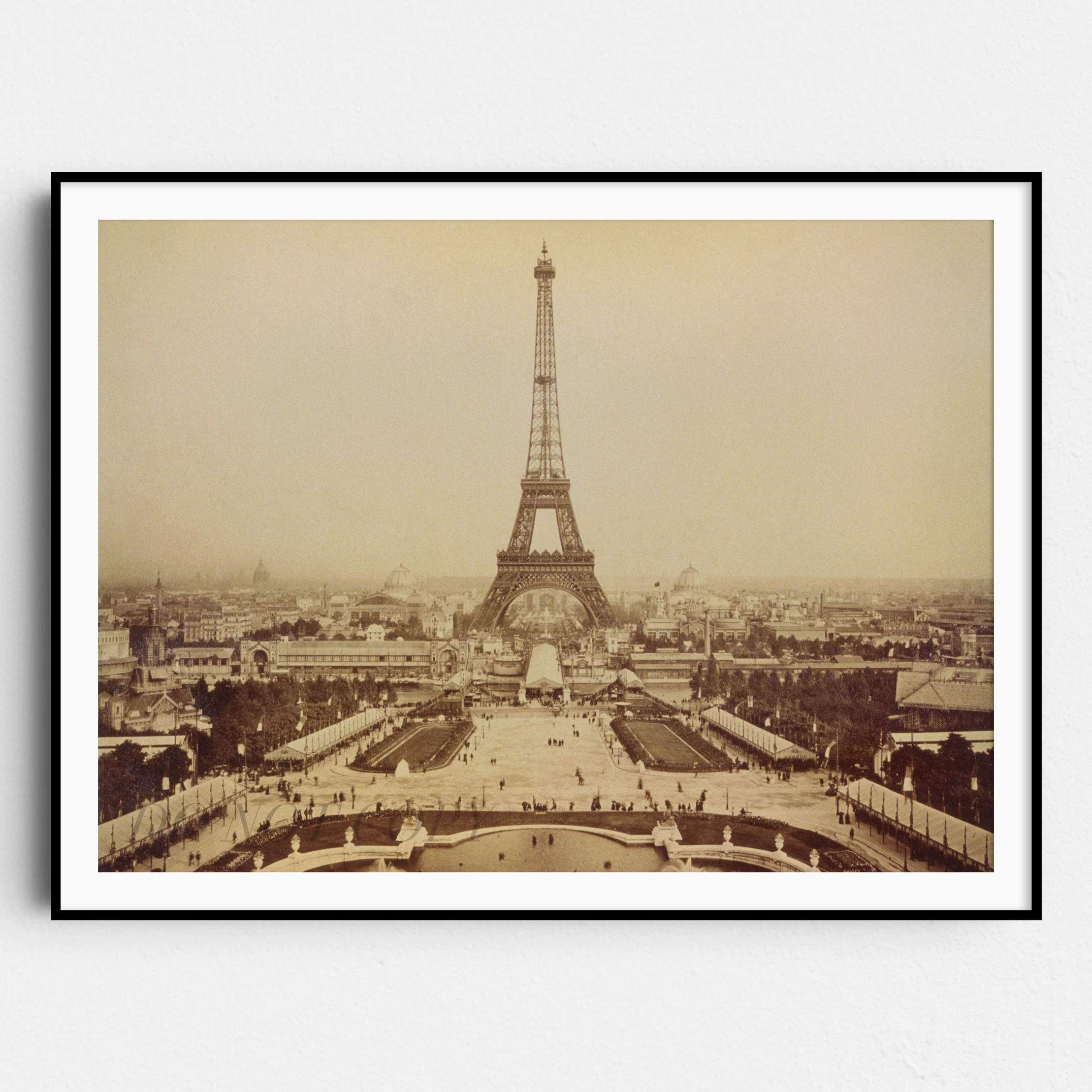 Eiffel Tower and Champ de Mars seen from Trocadéro Palace 1889