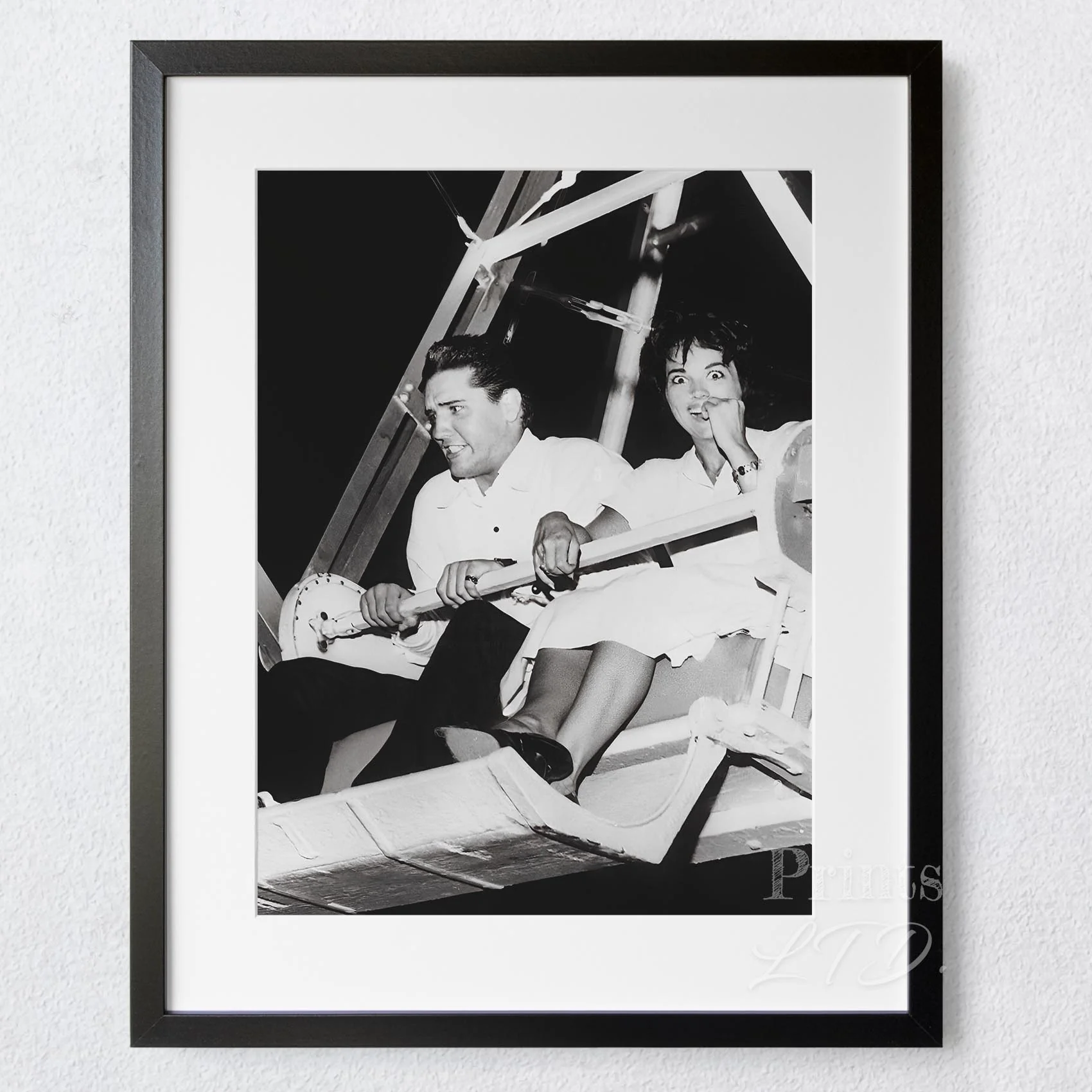 Elvis and Anita Wood riding a roller coaster, 1957 - Image 5