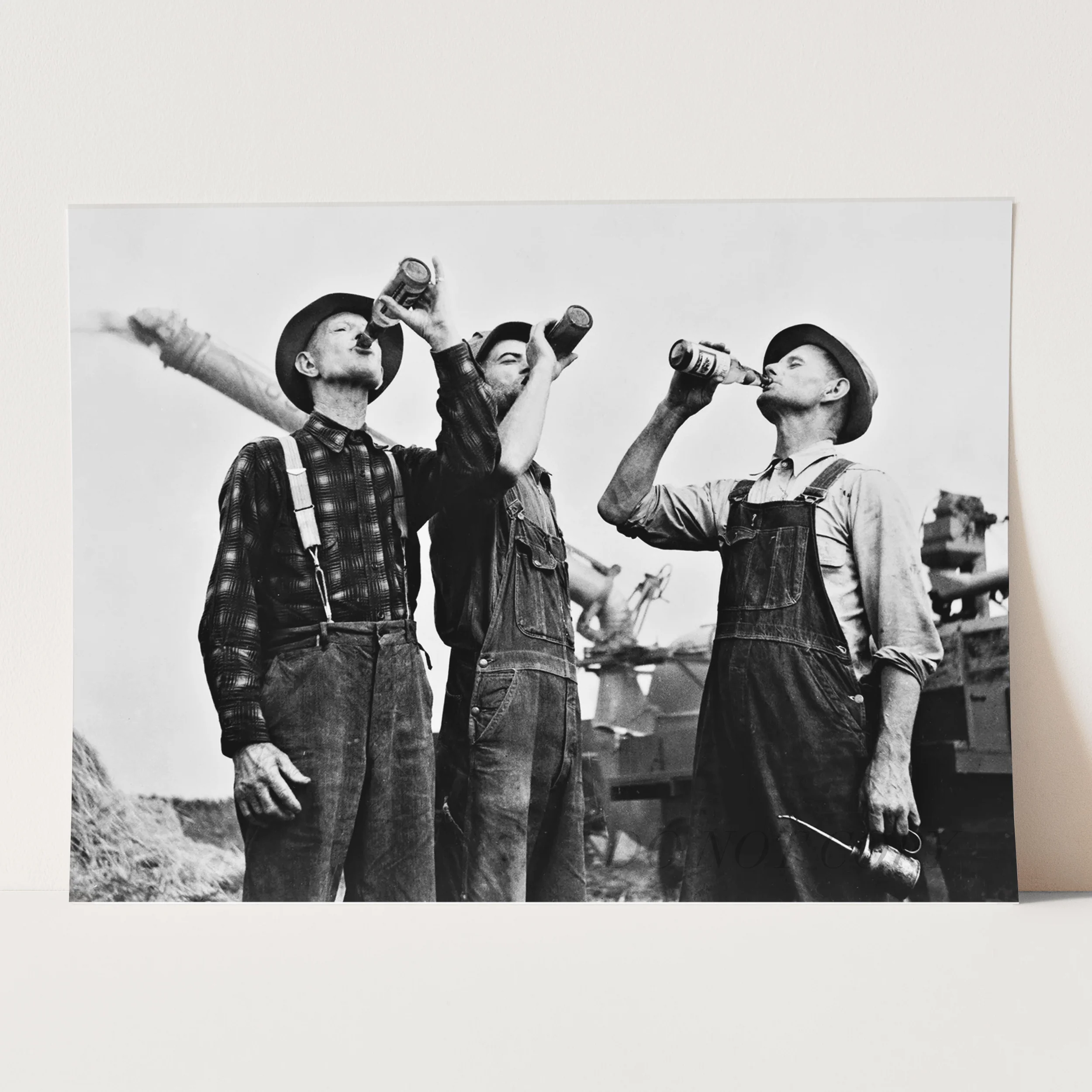 Farmers Drinking Vintage Beer Drinking 1900s - Image 3