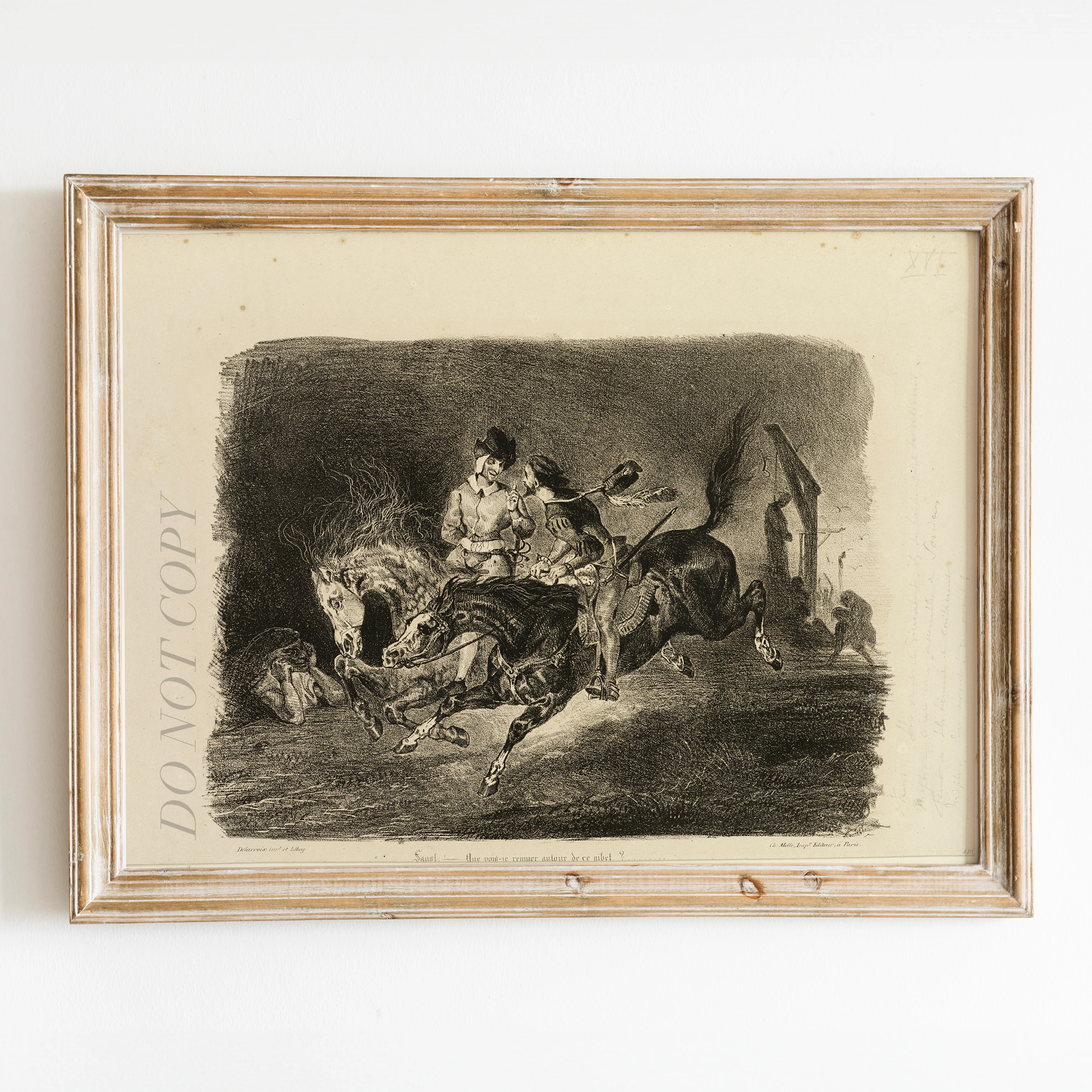 Faust and Mephistopheles Galloping Through the Night of the Witches' Sabbath (1828) by Eugène Delacroix