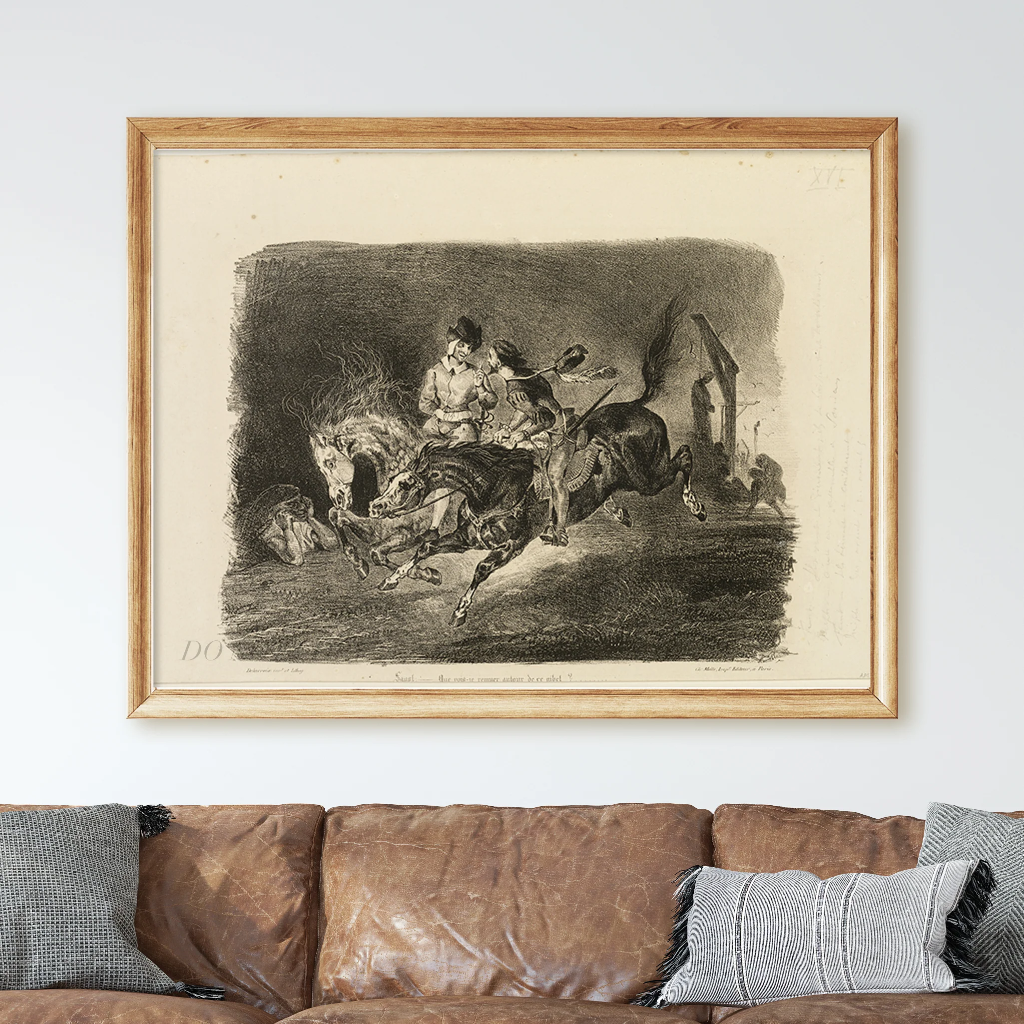 Faust and Mephistopheles Galloping Through the Night of the Witches' Sabbath (1828) by Eugène Delacroix - Image 2