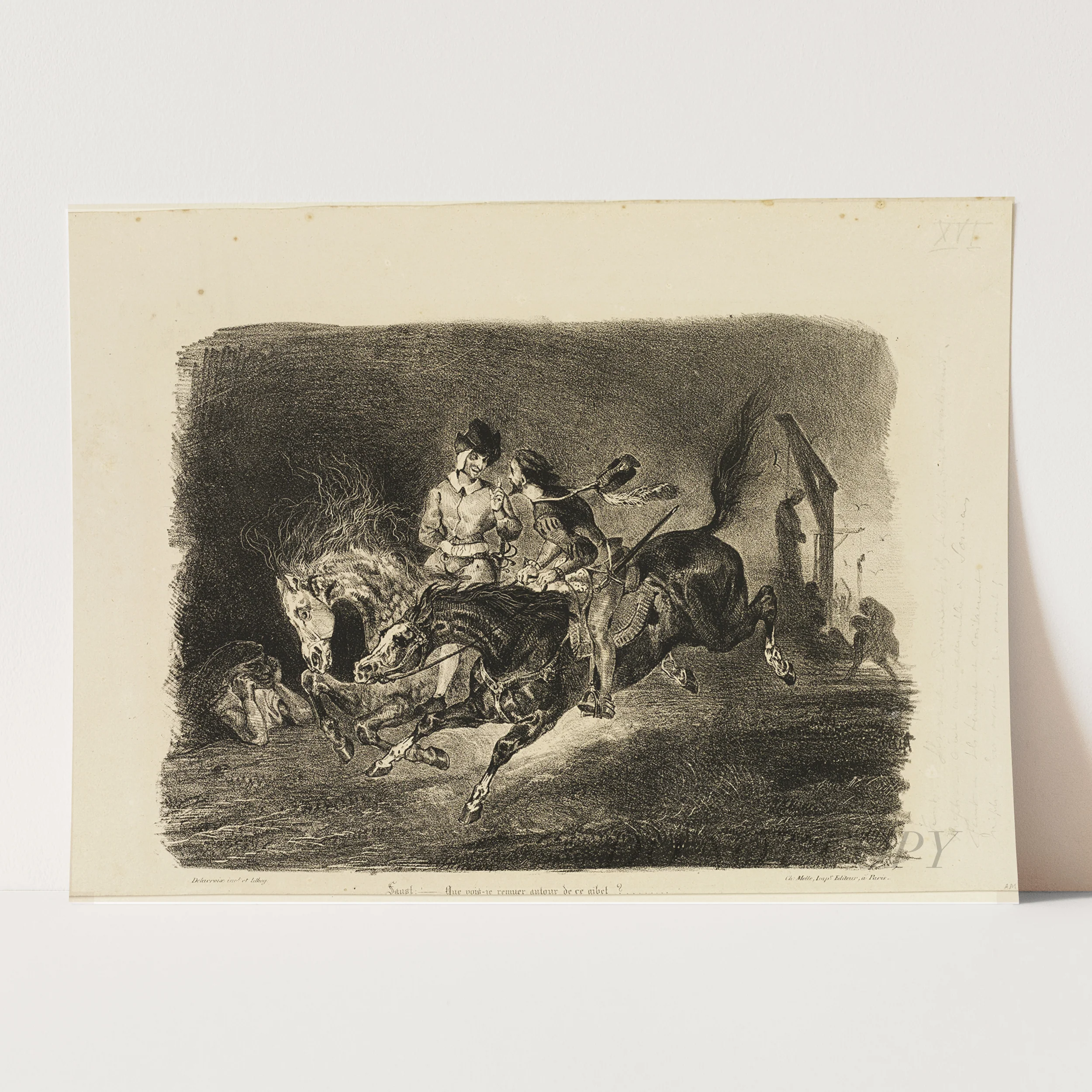 Faust and Mephistopheles Galloping Through the Night of the Witches' Sabbath (1828) by Eugène Delacroix - Image 3
