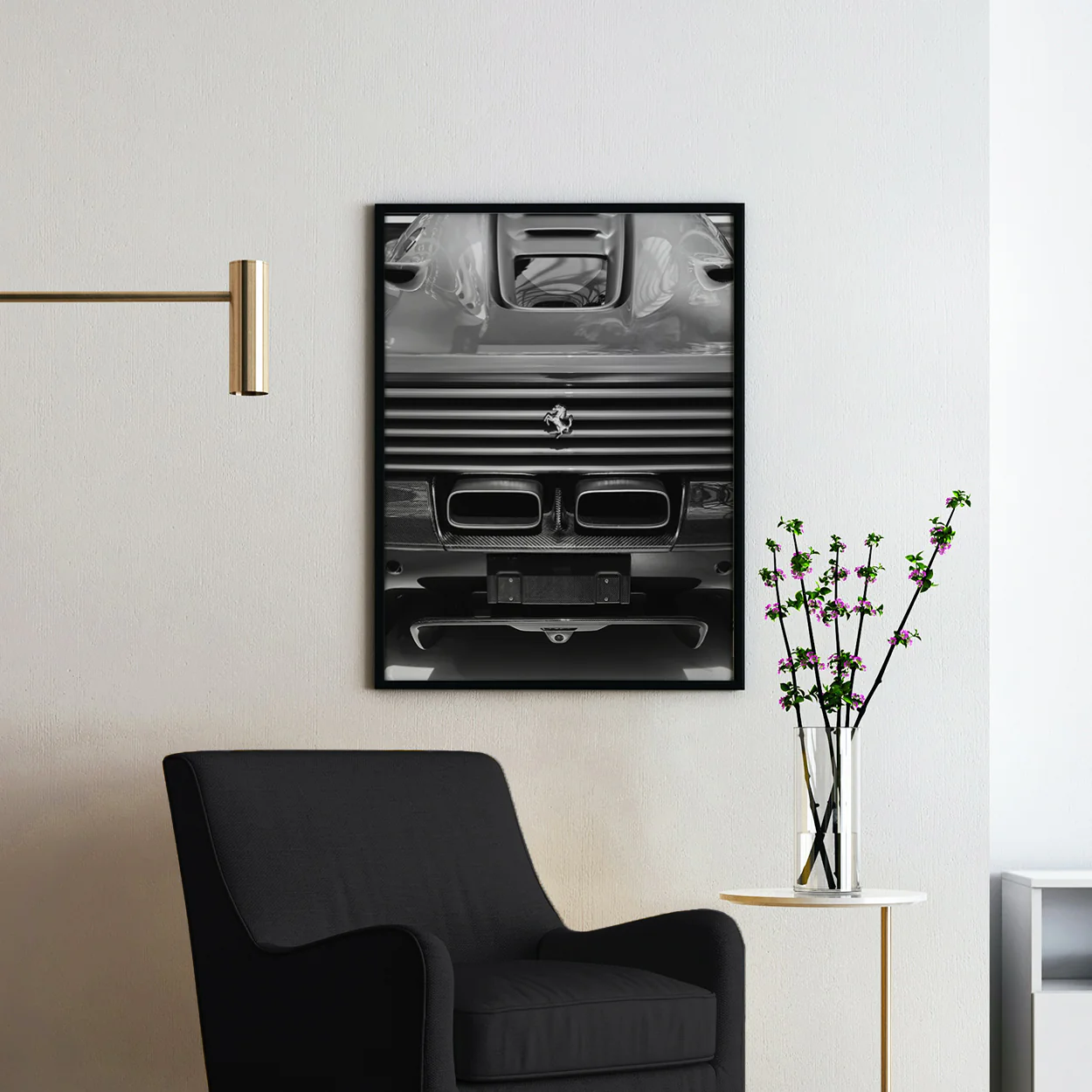 Ferrari Exhaust in Black & White - Image 2