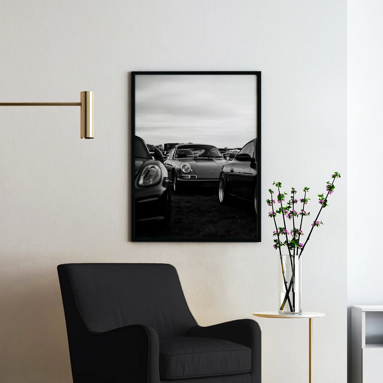 Field of Black & White Porsches - Image 2