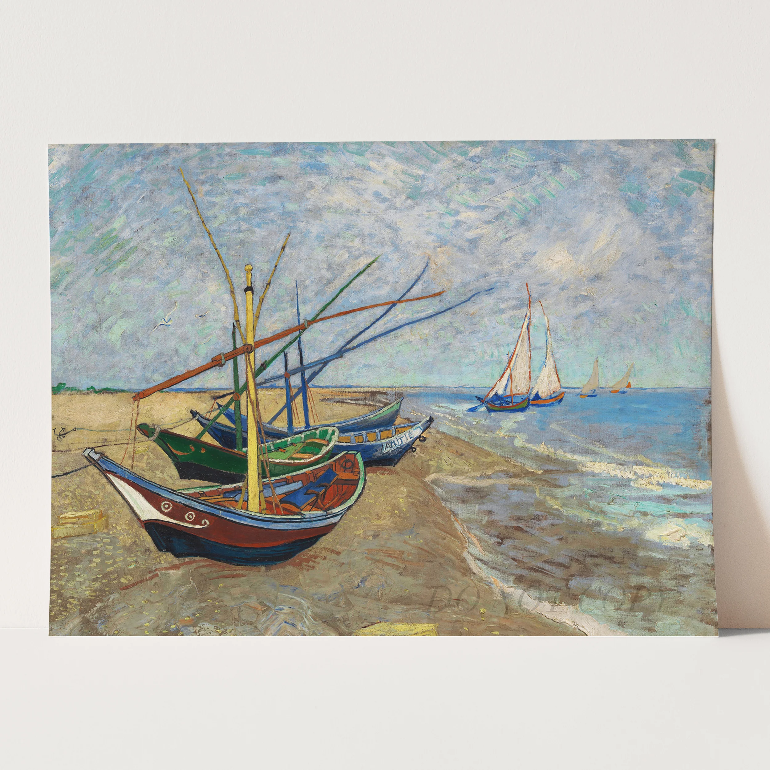 Fishing Boats on the Beach at Saintes-Maries (1888) by Van Gogh - Image 3