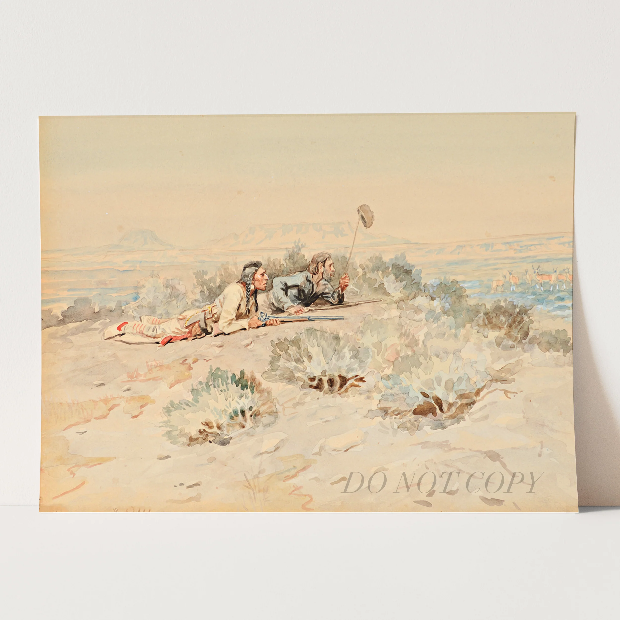 Flagging Antelope by Charles Marion Russell - Image 3
