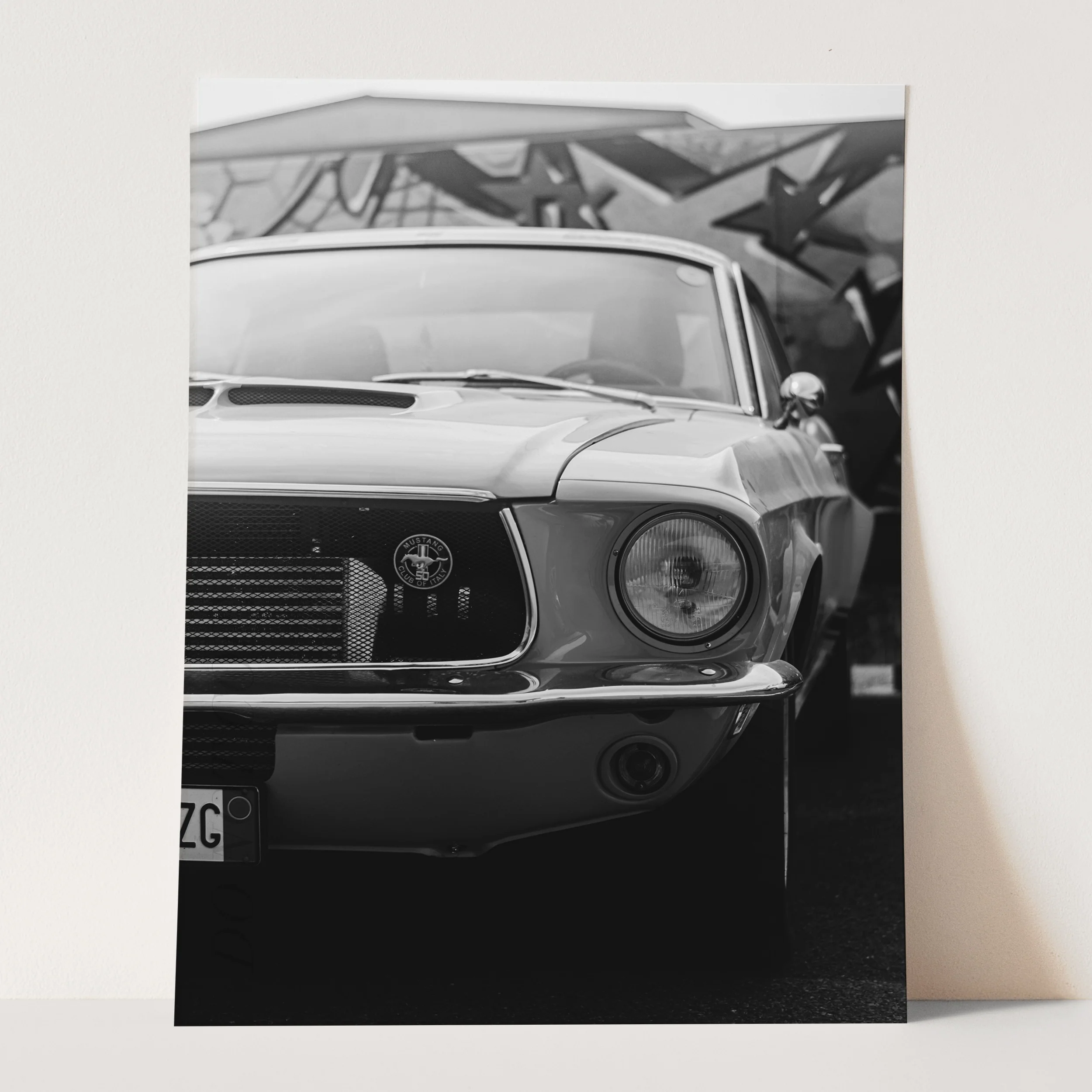 Ford Mustang in Black & White - Image 3